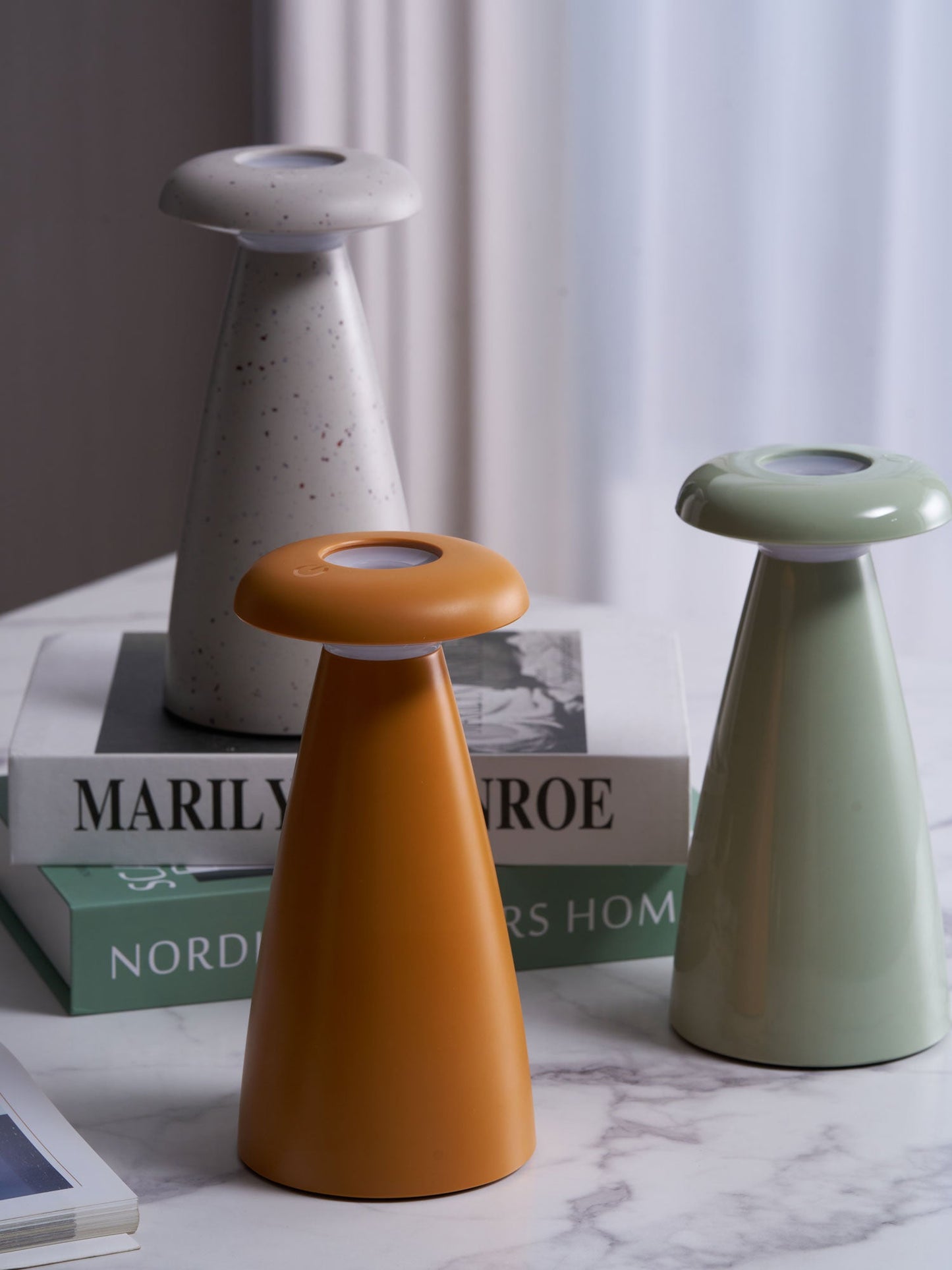 Noko Mushroom Table Lamp | Rechargeable | Grey, Green, Orange
