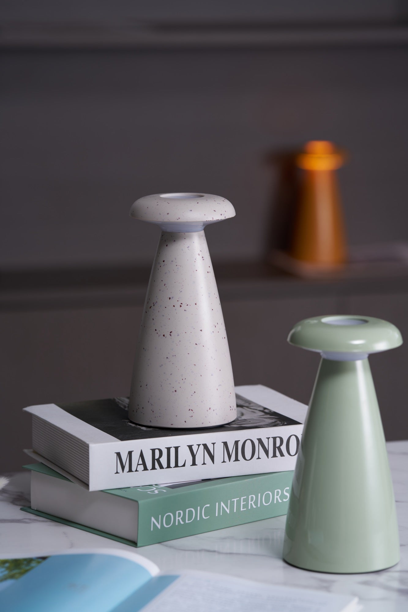 Noko Mushroom Table Lamp | Rechargeable | Grey, Green, Orange