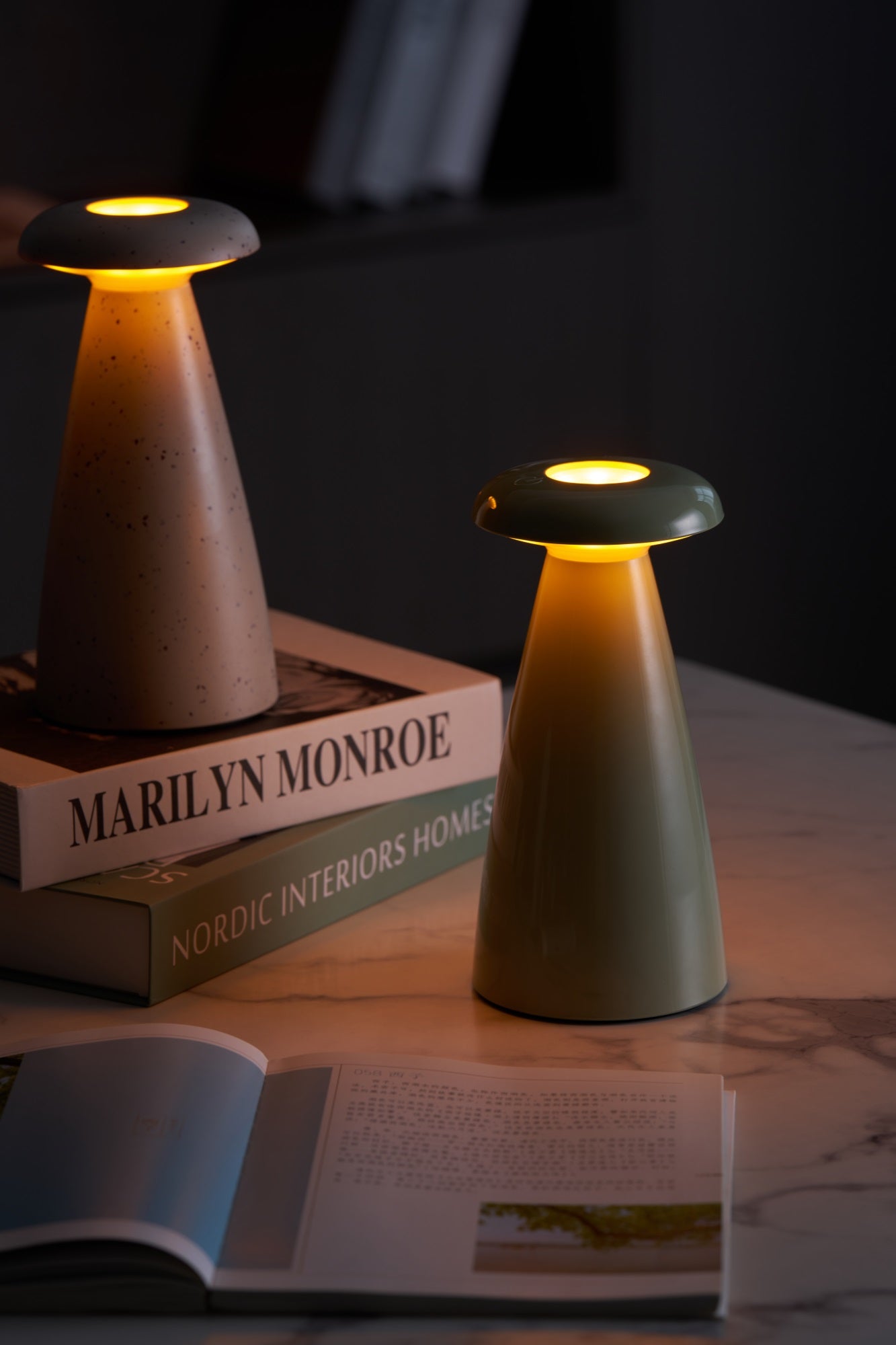 Noko Mushroom Table Lamp | Rechargeable | Grey, Green, Orange