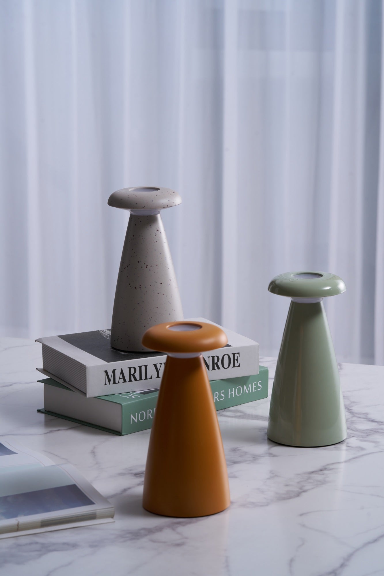 Noko Mushroom Table Lamp | Rechargeable | Grey, Green, Orange