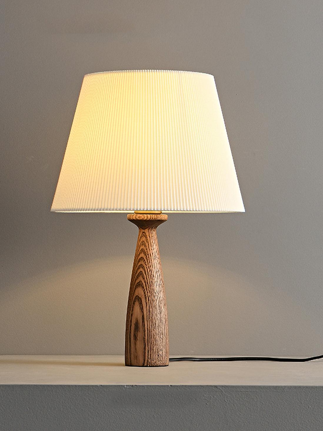 Nora Table Lamp | Walnut Wood, Fabric, Metal | White Shade