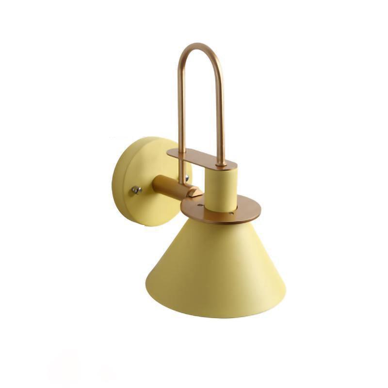Nordic Metal Wall Sconce | Iron | Black, Pink, White, Green, Grey, Yellow