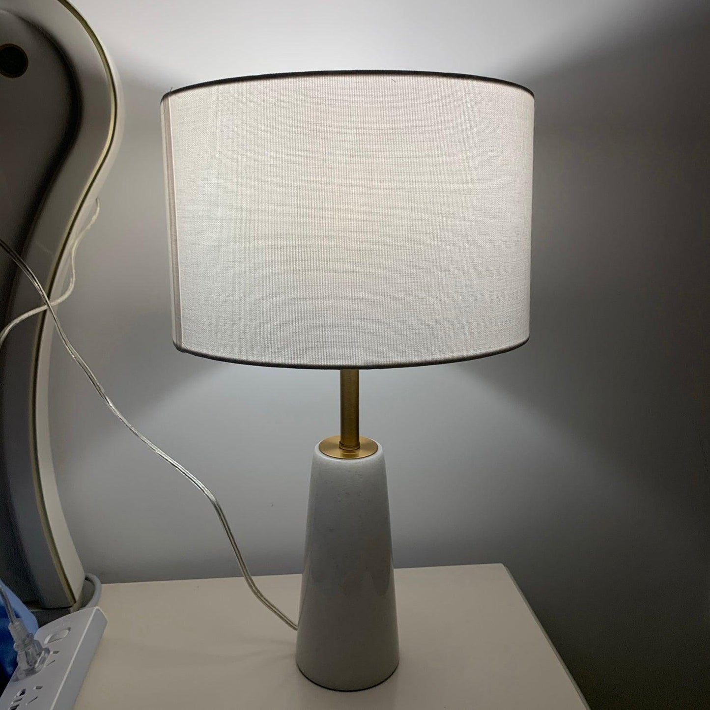 Norrington Table Lamp | Metal & Marble | Gold & White