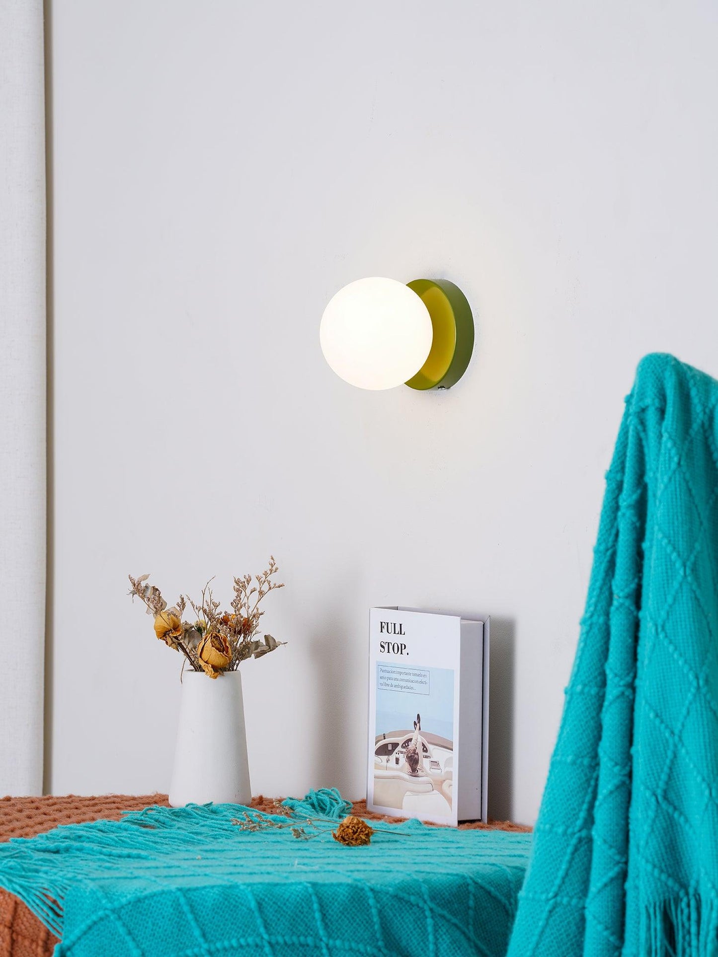 Nuvol Wall Lamp Set | Metal & Glass | 2-Pack, Available in Green, Beige, Shrimp Pink, Black, Red