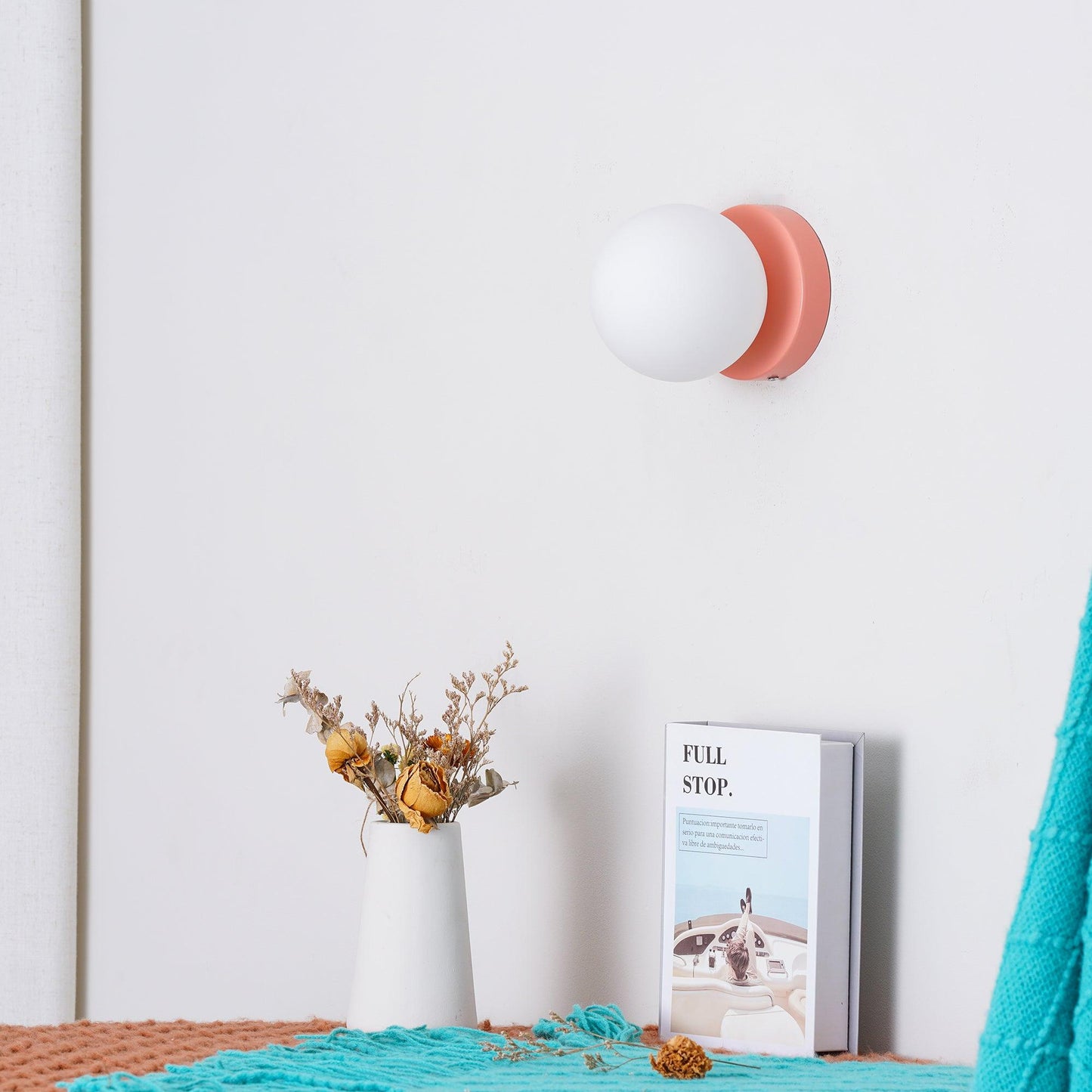 Nuvol Wall Lamp Set | Metal & Glass | 2-Pack, Available in Green, Beige, Shrimp Pink, Black, Red