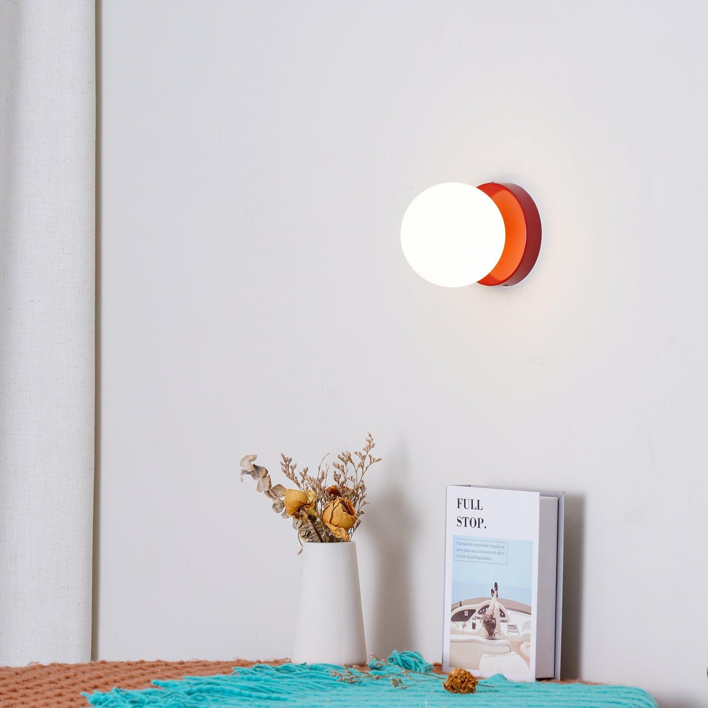 Nuvol Wall Lamp Set | Metal & Glass | 2-Pack, Available in Green, Beige, Shrimp Pink, Black, Red