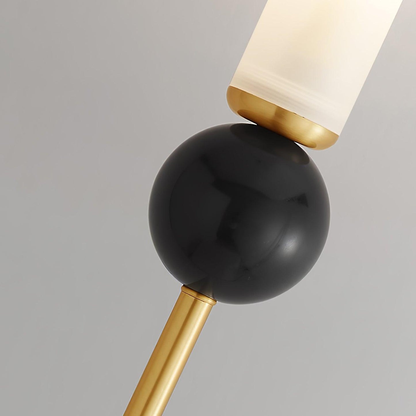 Marble Vertical Wall Lamp | Brass & Acrylic | Black, White, Green Marble