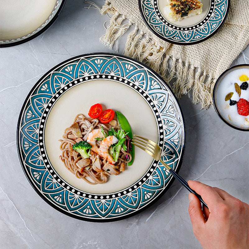 Zeina Premium Stoneware Dinnerware Set | Glossy Glaze | 4, 6, or 8 Person Options