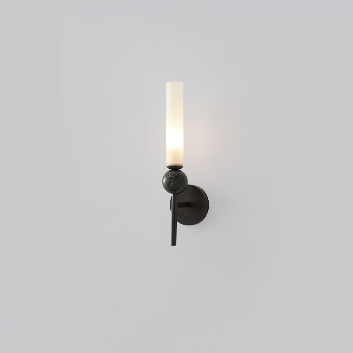 Marble Vertical Wall Lamp | Brass & Acrylic | Black, White, Green Marble