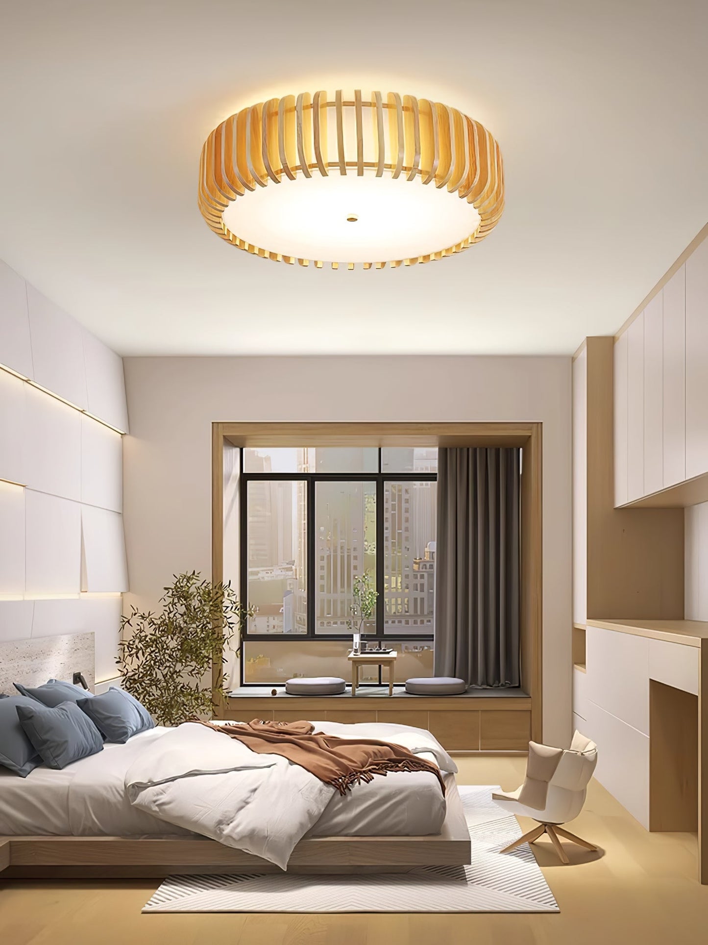 Oakflare Ceiling Lamp | Wooden & Acrylic | 35cm or 52cm Diameter