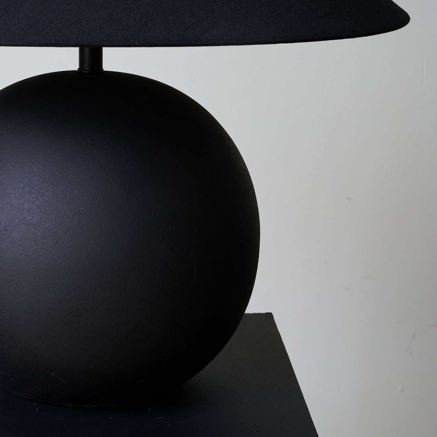 Obsidian Sphere Table Lamp | Matte Black Ceramic | 50cm Diameter