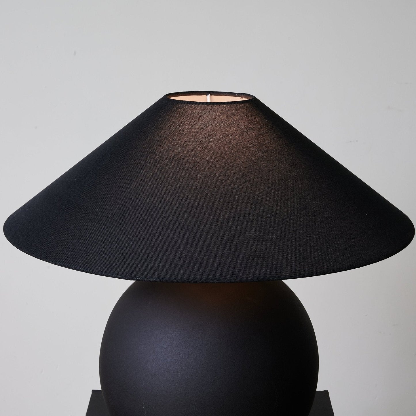 Obsidian Sphere Table Lamp | Matte Black Ceramic | 50cm Diameter