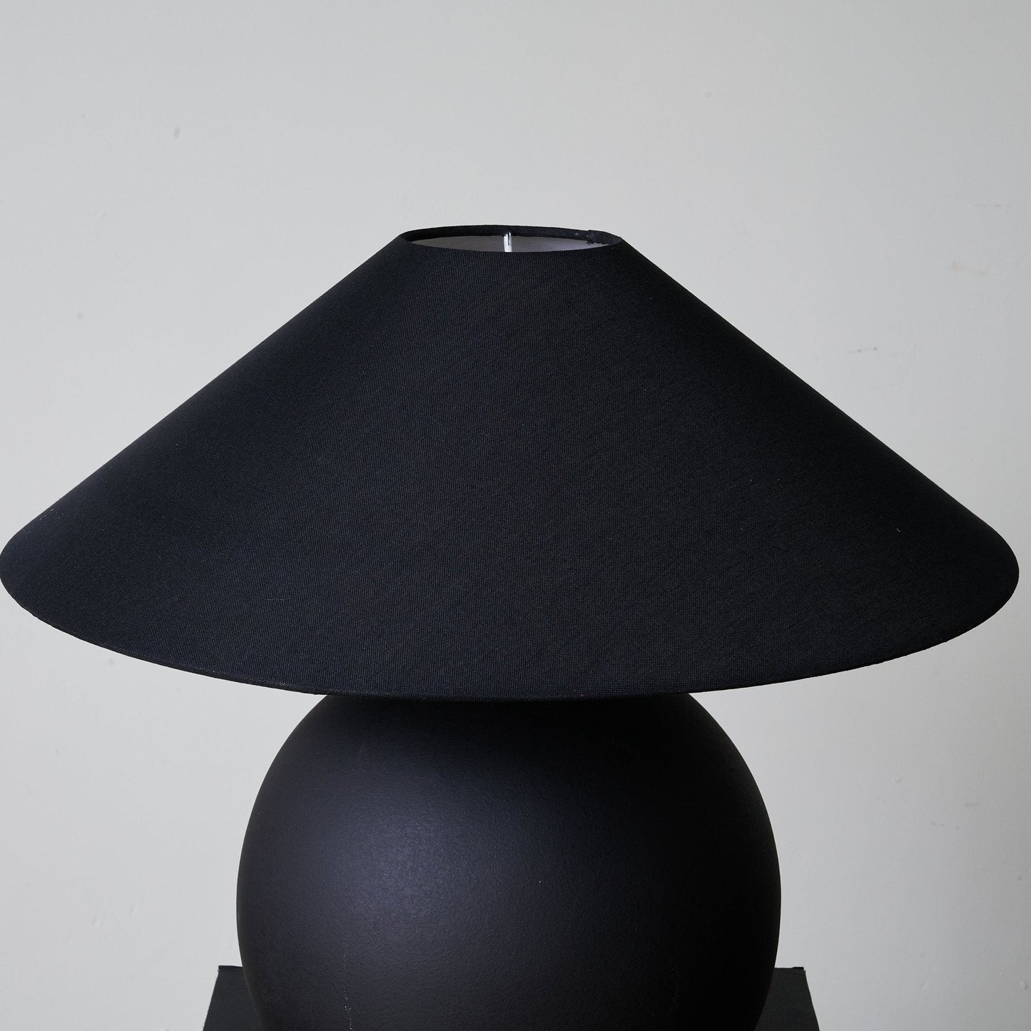 Obsidian Sphere Table Lamp | Matte Black Ceramic | 50cm Diameter