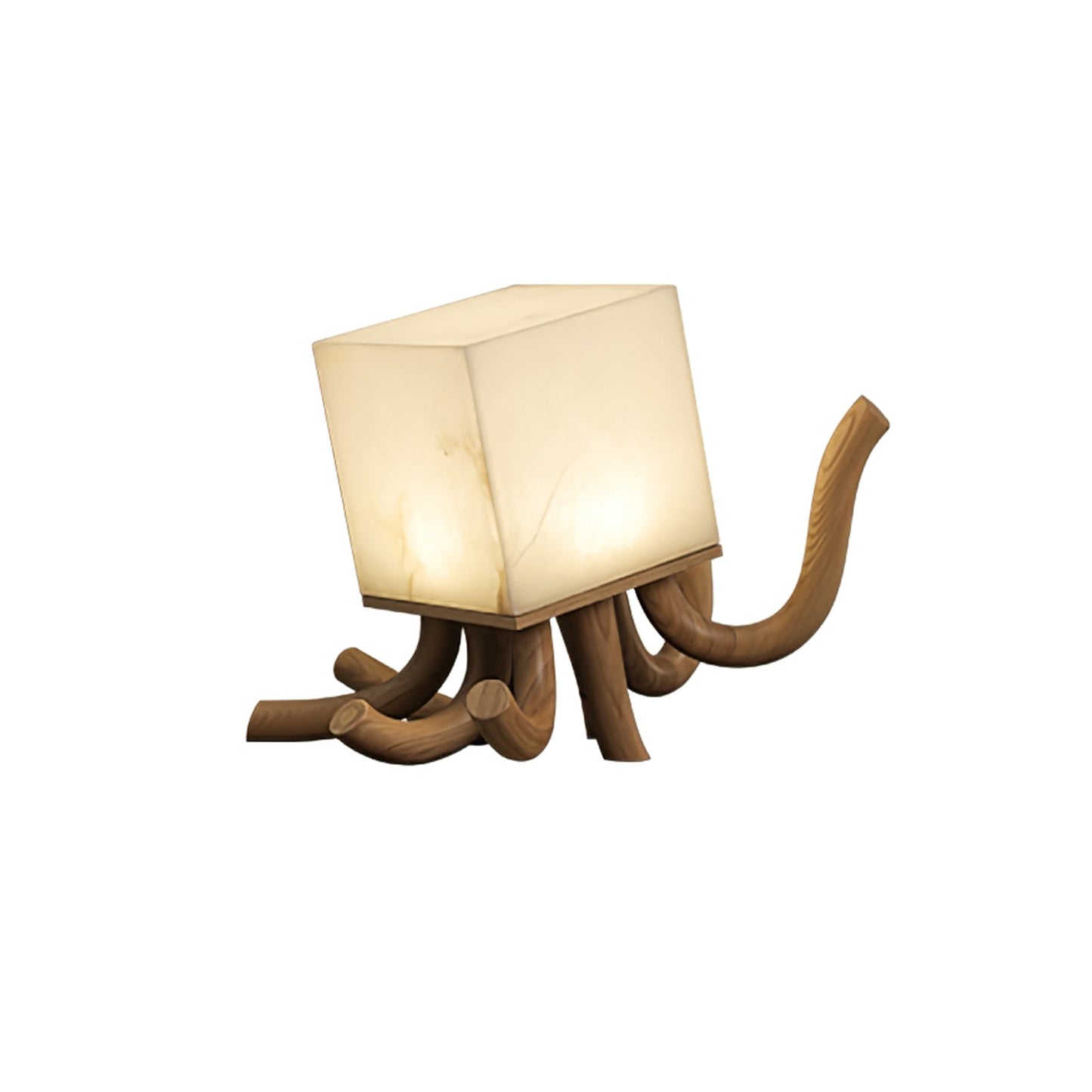 Octavia Table Lamp | Hand-Carved Wood & Alabaster | 39cm or 55cm