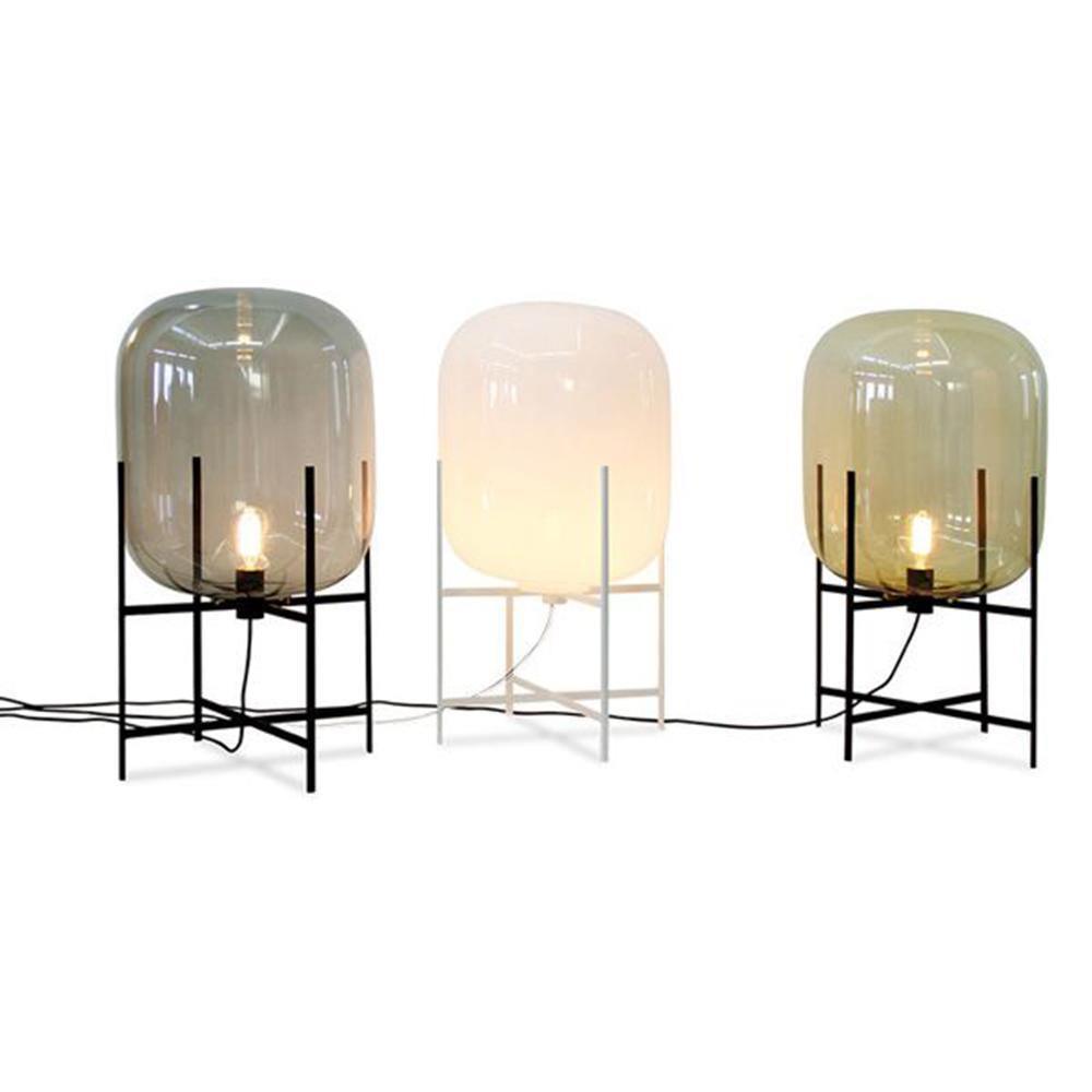 Oda Table Lamp | Hand-Blown Glass | Available in Clear, Grey, Amber, Light Blue