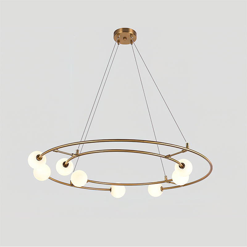 Oddments Chandelier | Iron & Glass | 8 Lights, Brown & White