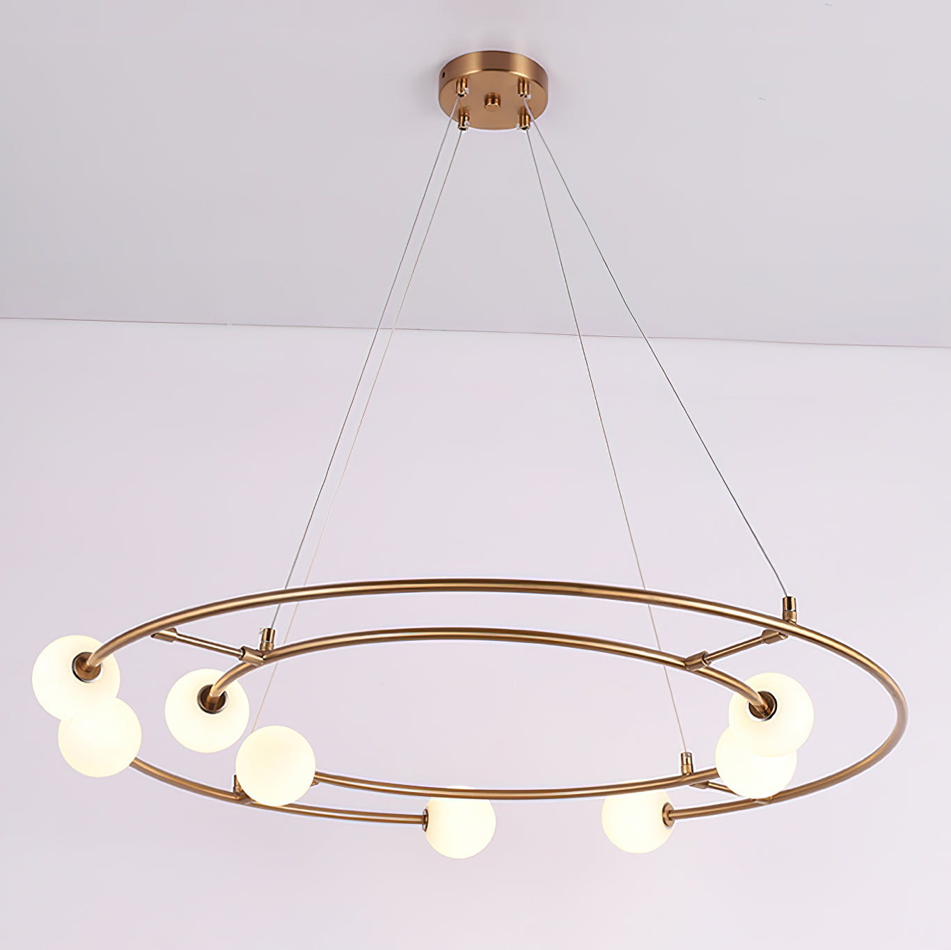 Oddments Chandelier | Iron & Glass | 8 Lights, Brown & White