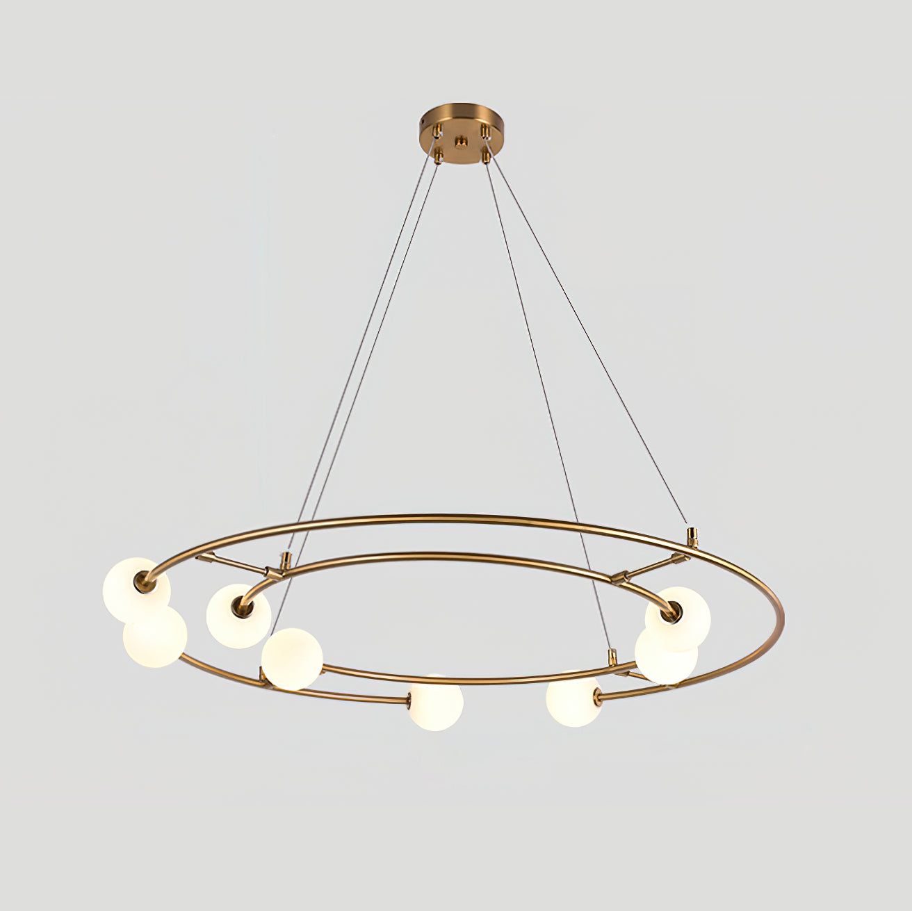 Oddments Chandelier | Iron & Glass | 8 Lights, Brown & White