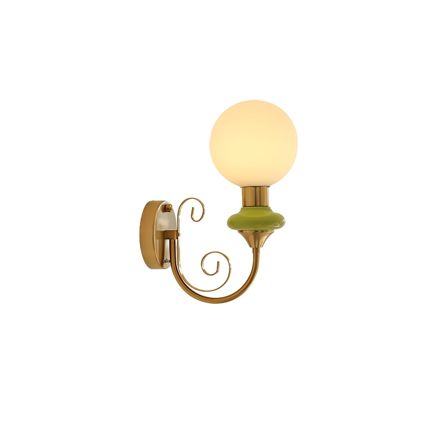 Onyx Wall Lamp | Wood & Metal | Green Gold Finish