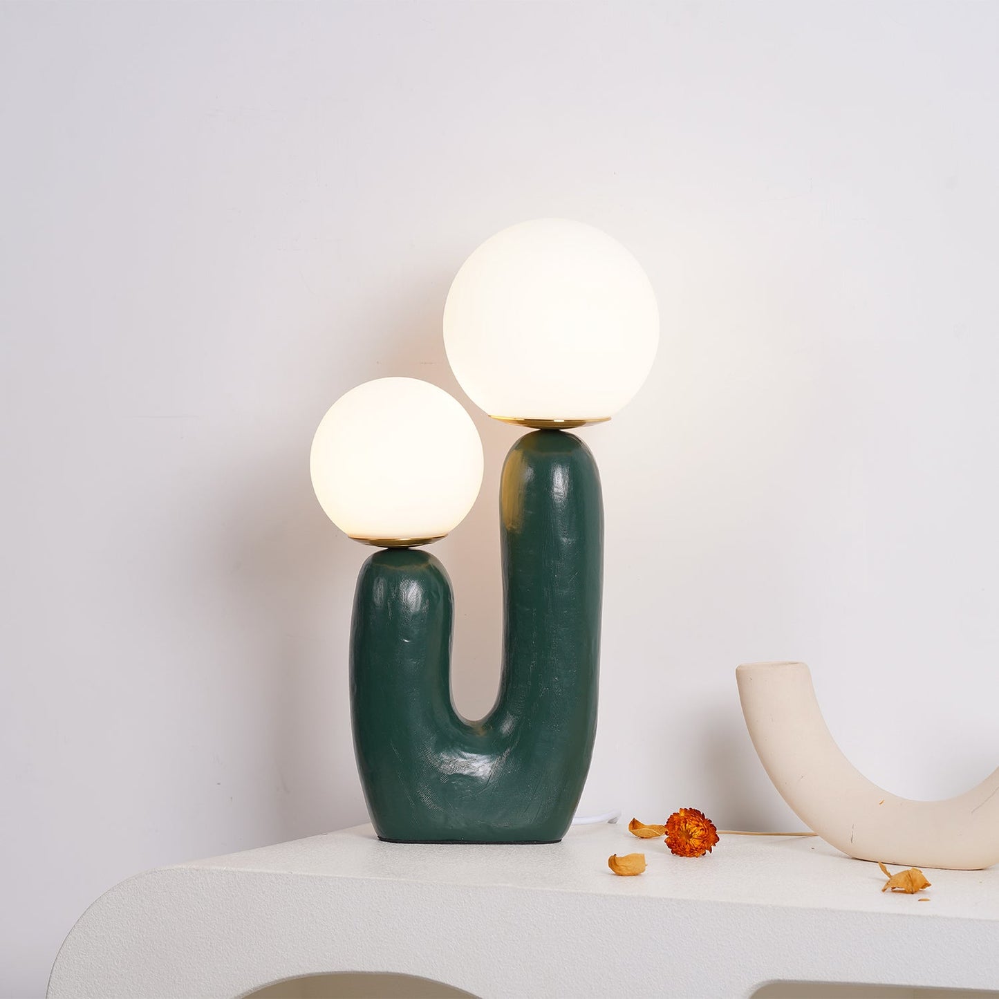 Rough Table Lamp | Resin & Metal | Green, Pink, Terra Cotta, White
