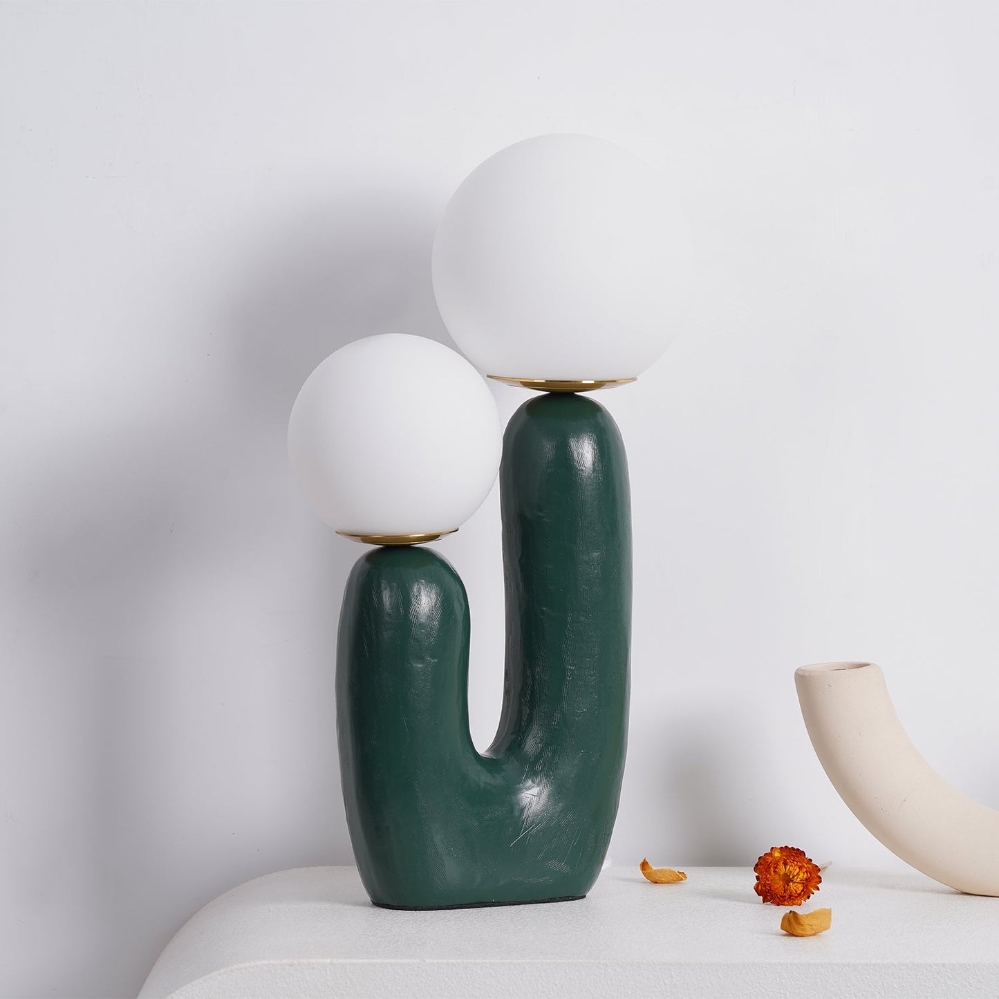 Rough Table Lamp | Resin & Metal | Green, Pink, Terra Cotta, White