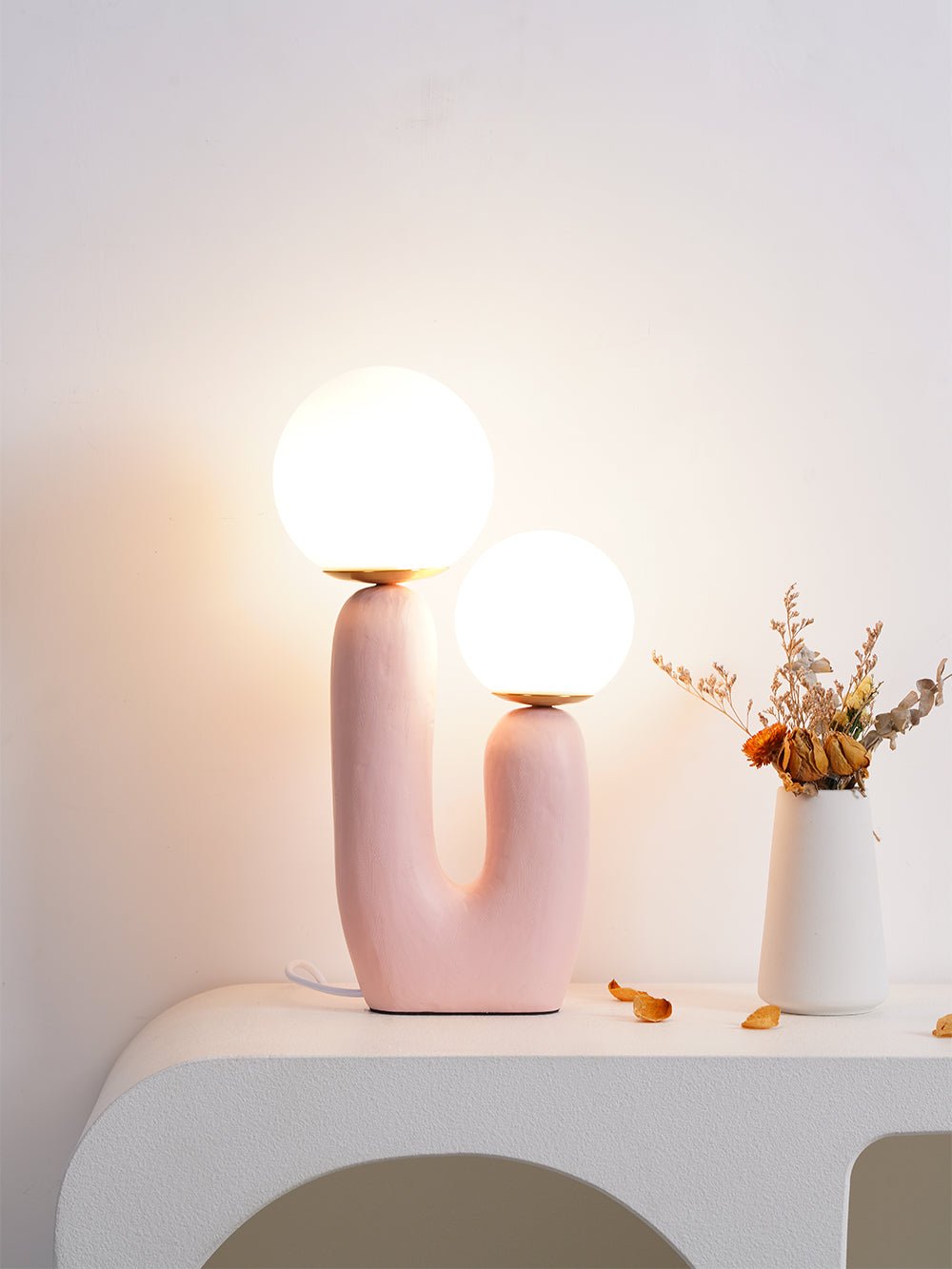 Rough Table Lamp | Resin & Metal | Green, Pink, Terra Cotta, White