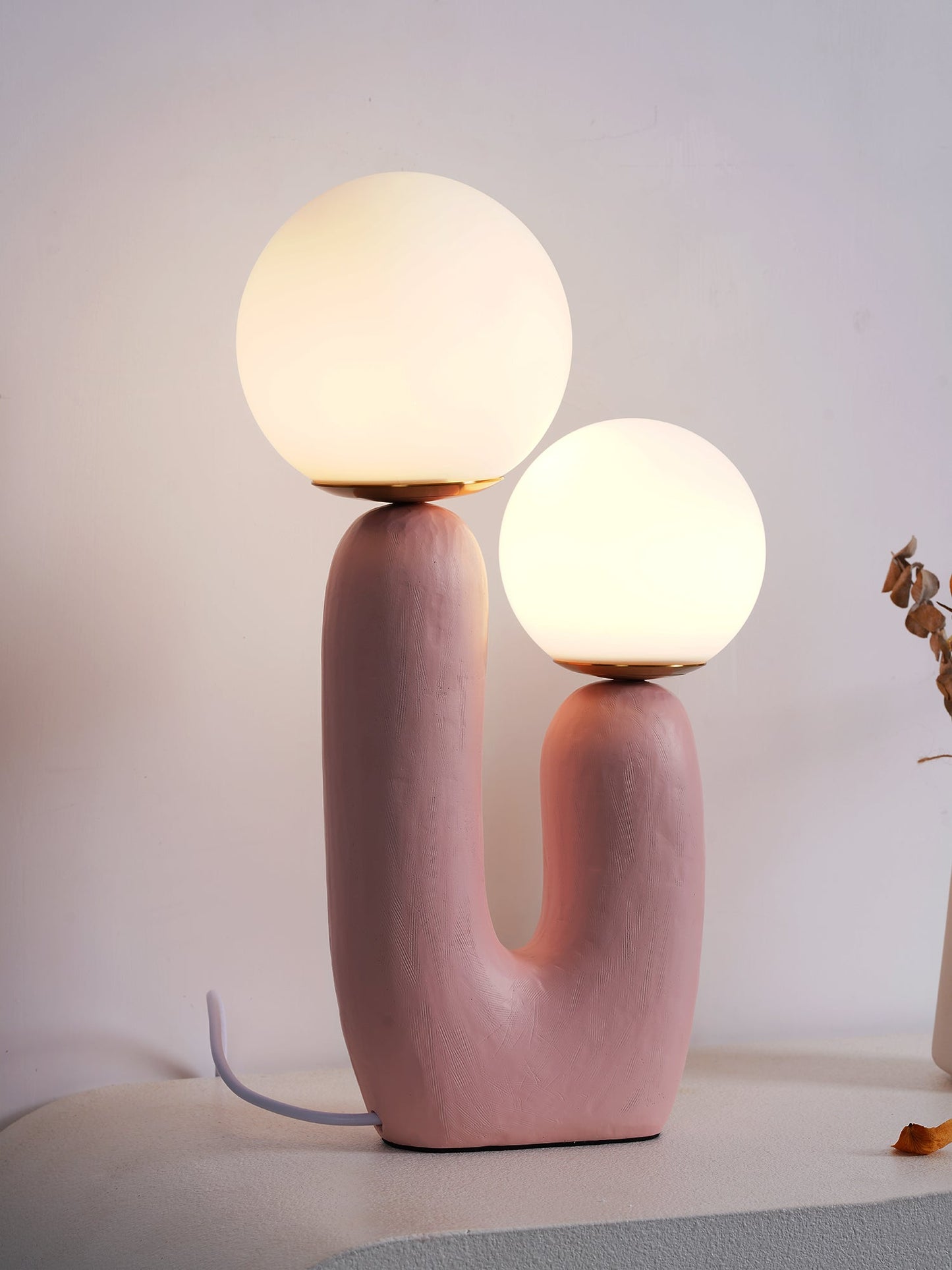 Rough Table Lamp | Resin & Metal | Green, Pink, Terra Cotta, White
