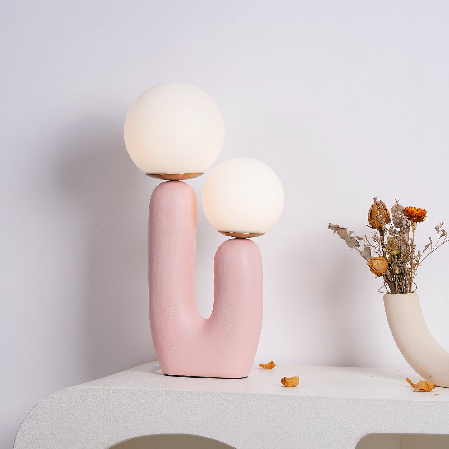 Rough Table Lamp | Resin & Metal | Green, Pink, Terra Cotta, White