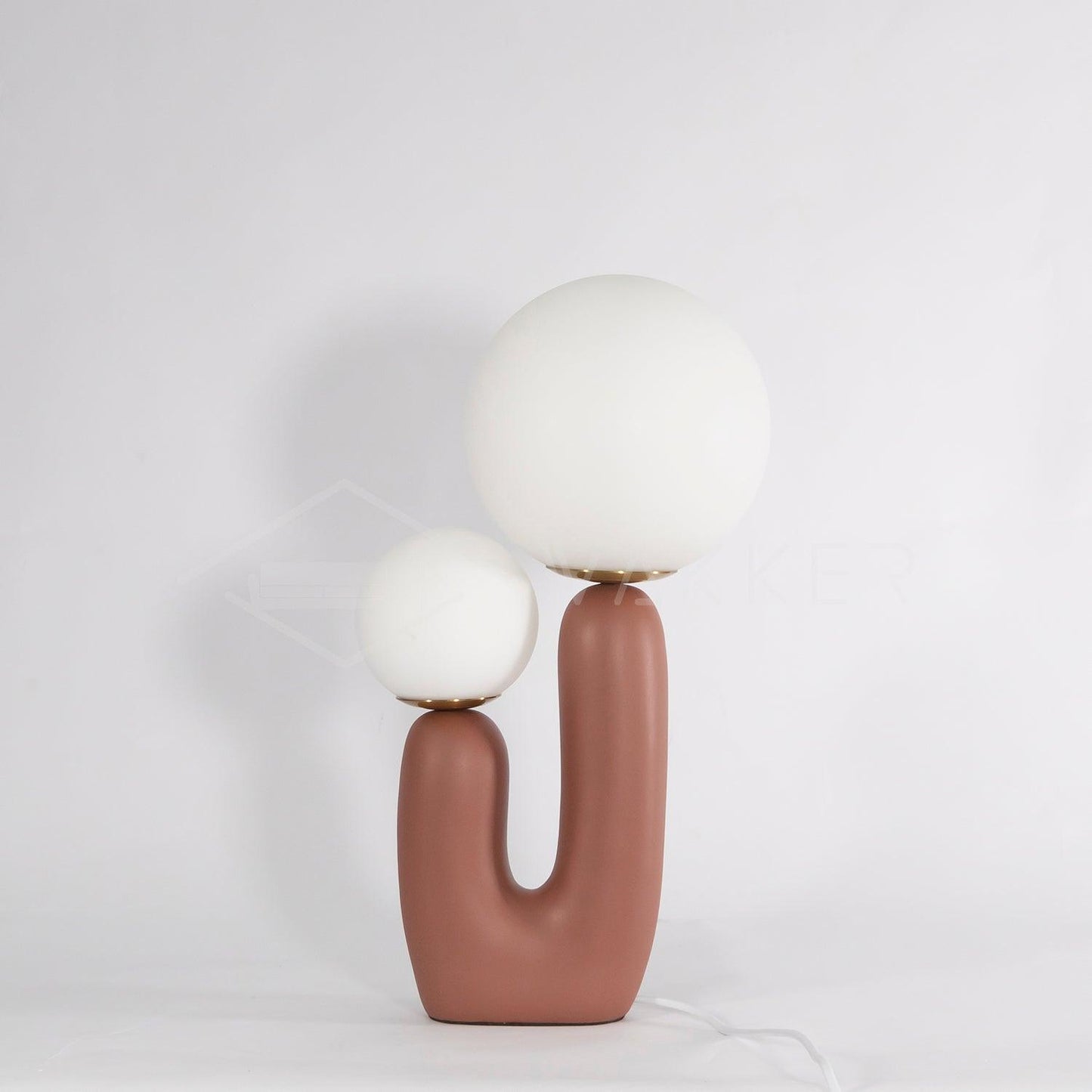 Modern Table Lamp | Resin & Metal | Pink, White, Terra Cotta