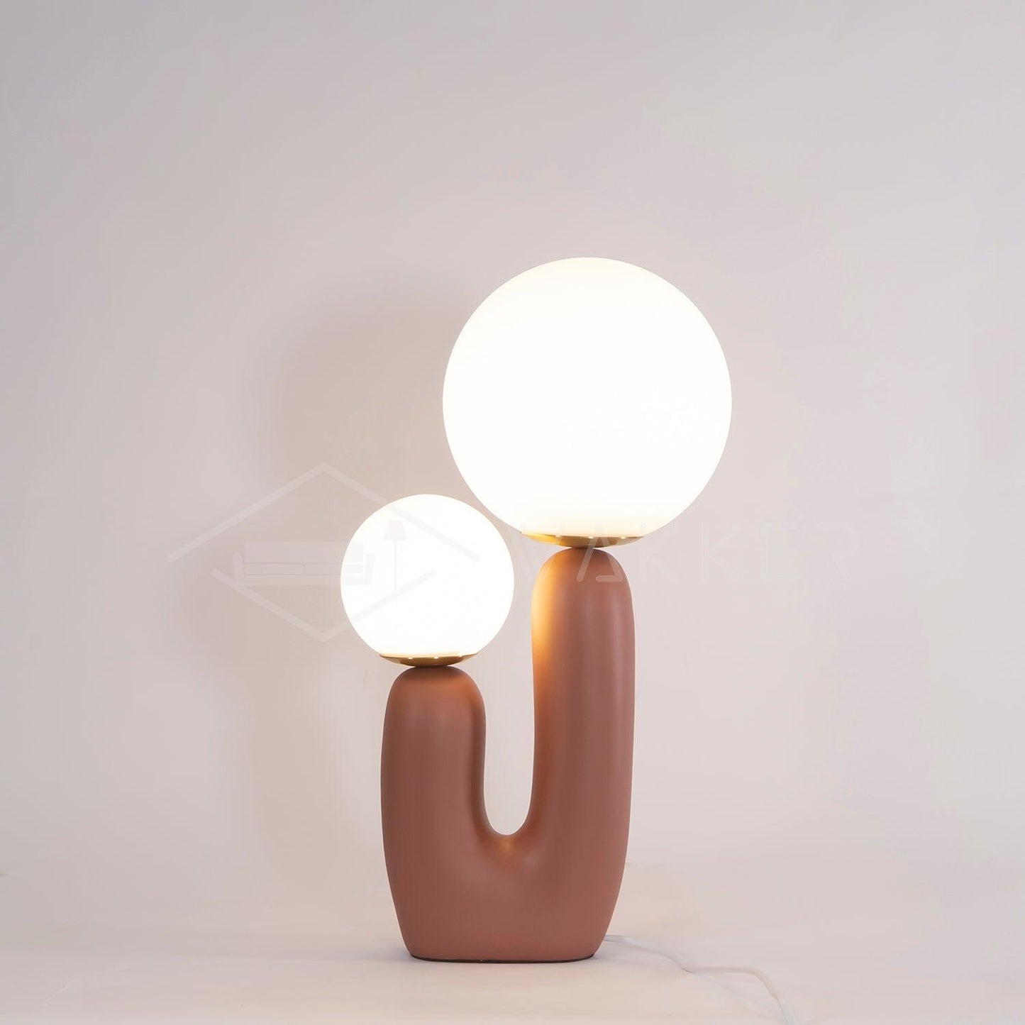 Modern Table Lamp | Resin & Metal | Pink, White, Terra Cotta
