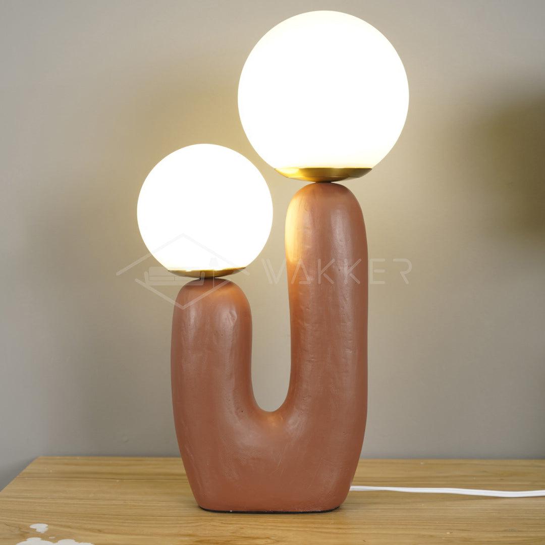 Rough Table Lamp | Resin & Metal | Green, Pink, Terra Cotta, White