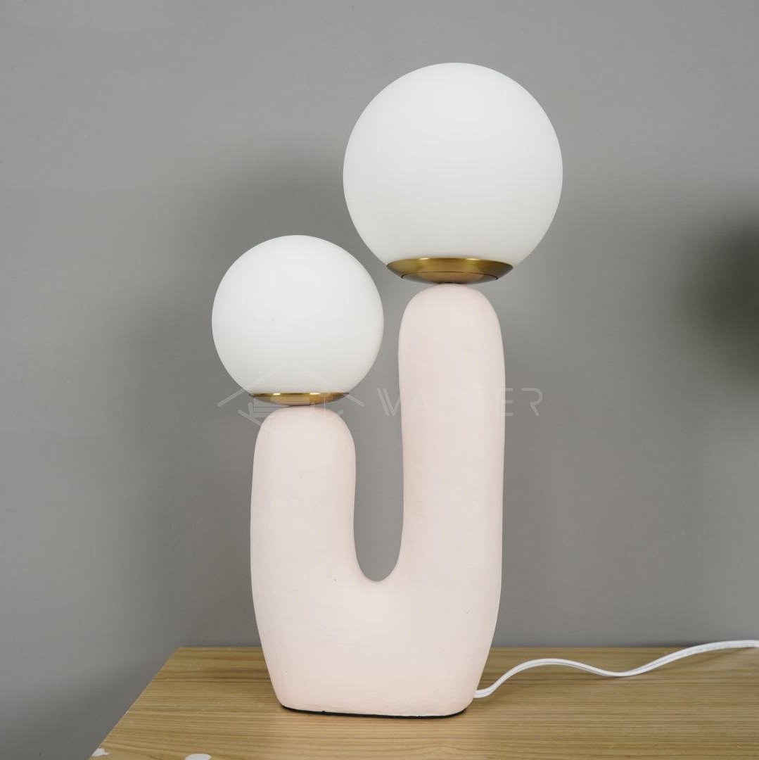 Rough Table Lamp | Resin & Metal | Green, Pink, Terra Cotta, White