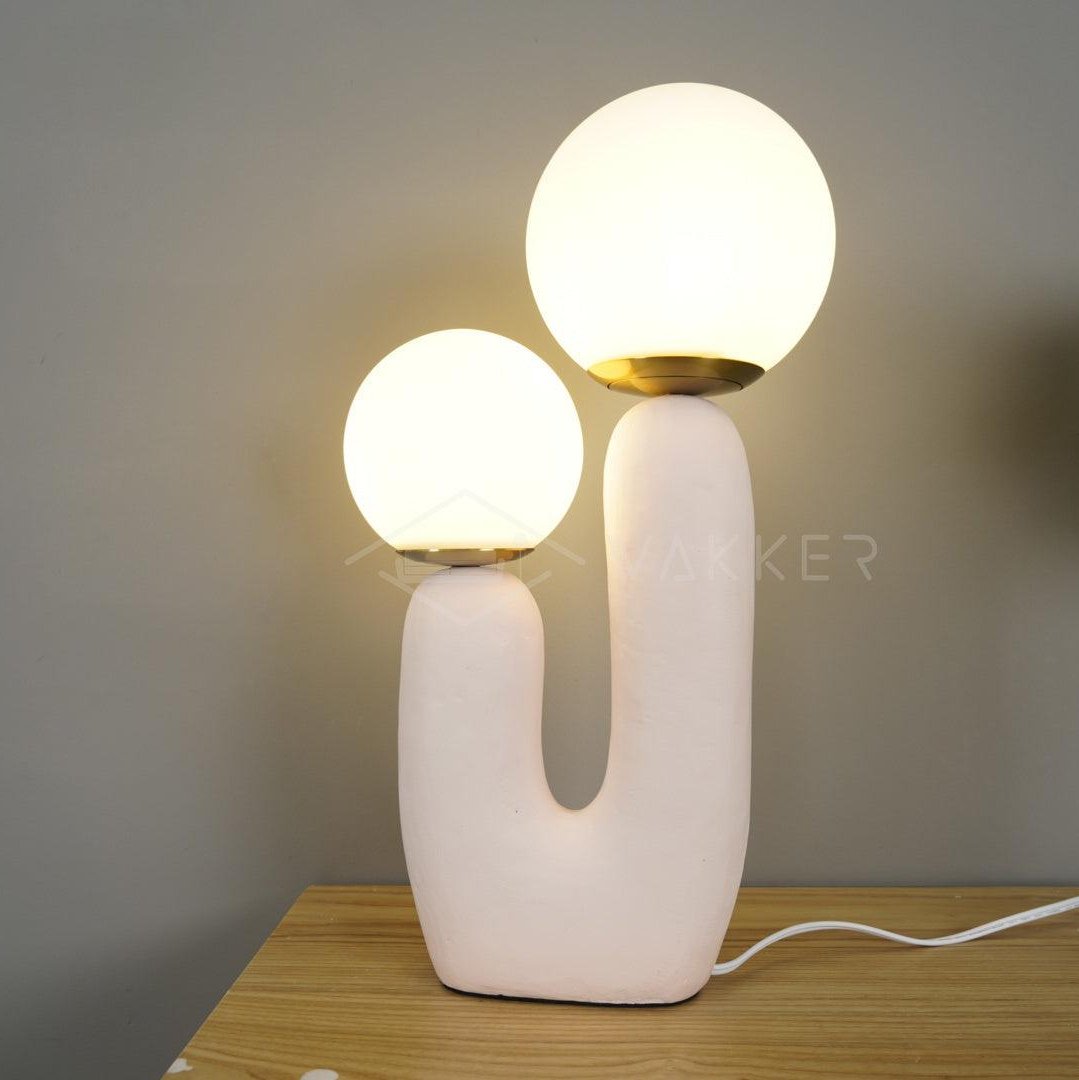 Rough Table Lamp | Resin & Metal | Green, Pink, Terra Cotta, White