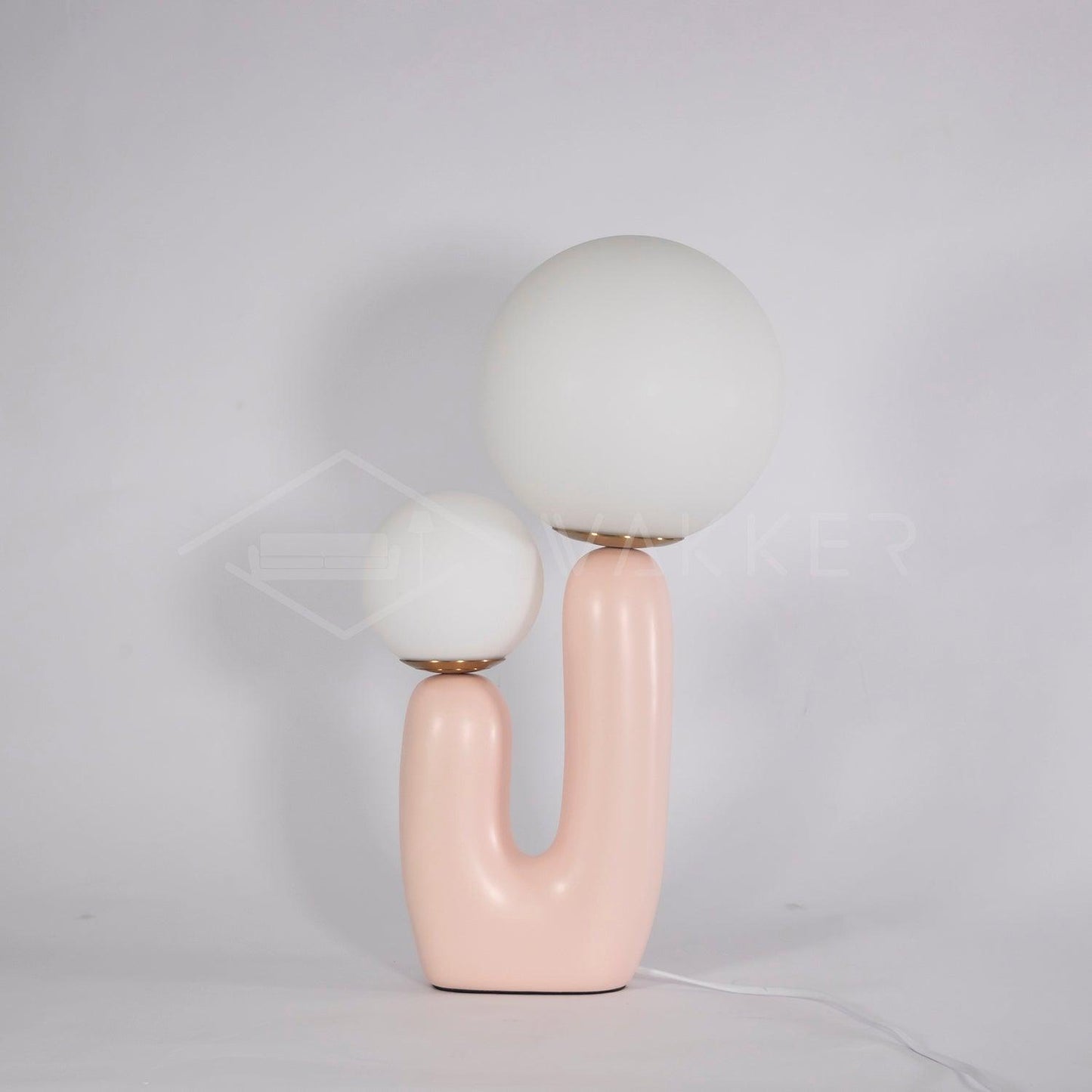 Modern Table Lamp | Resin & Metal | Pink, White, Terra Cotta