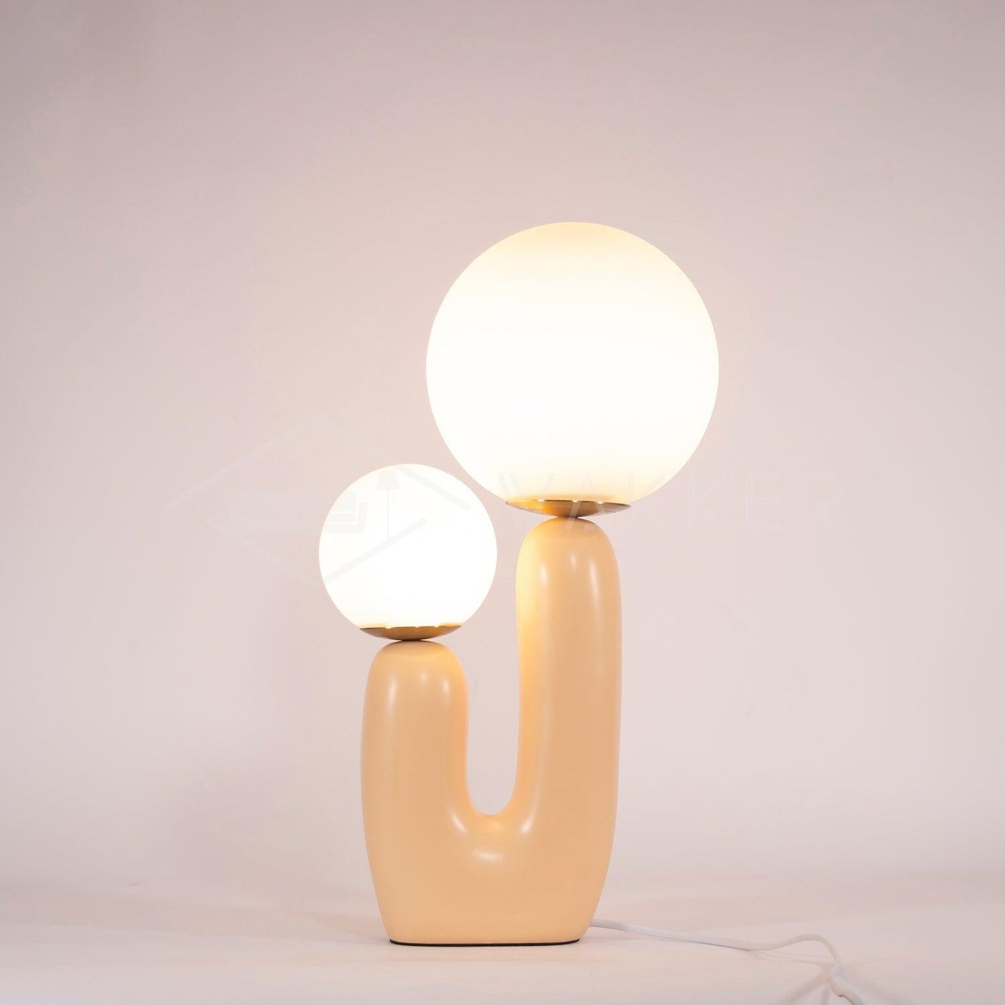 Modern Table Lamp | Resin & Metal | Pink, White, Terra Cotta