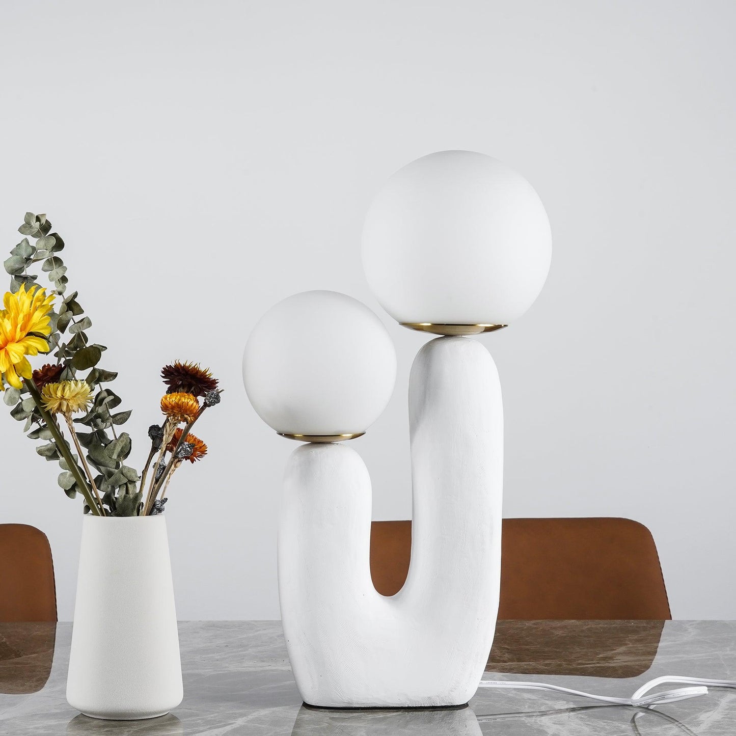 Rough Table Lamp | Resin & Metal | Green, Pink, Terra Cotta, White