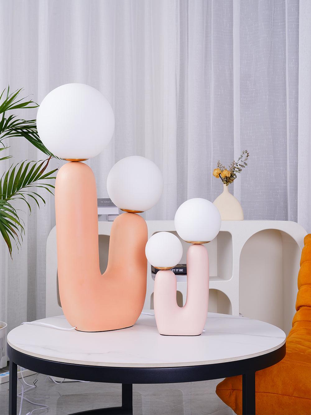 Rough Table Lamp | Resin & Metal | Green, Pink, Terra Cotta, White