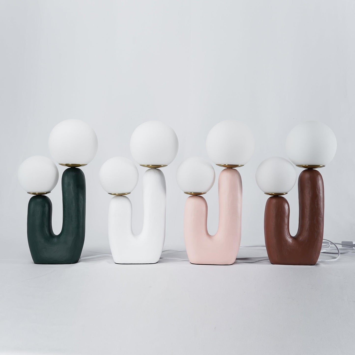Rough Table Lamp | Resin & Metal | Green, Pink, Terra Cotta, White