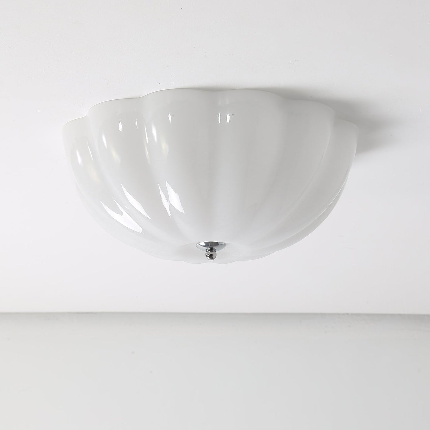 Opal Shell Ceiling Lamp | Glass & Metal | 38cm Diameter