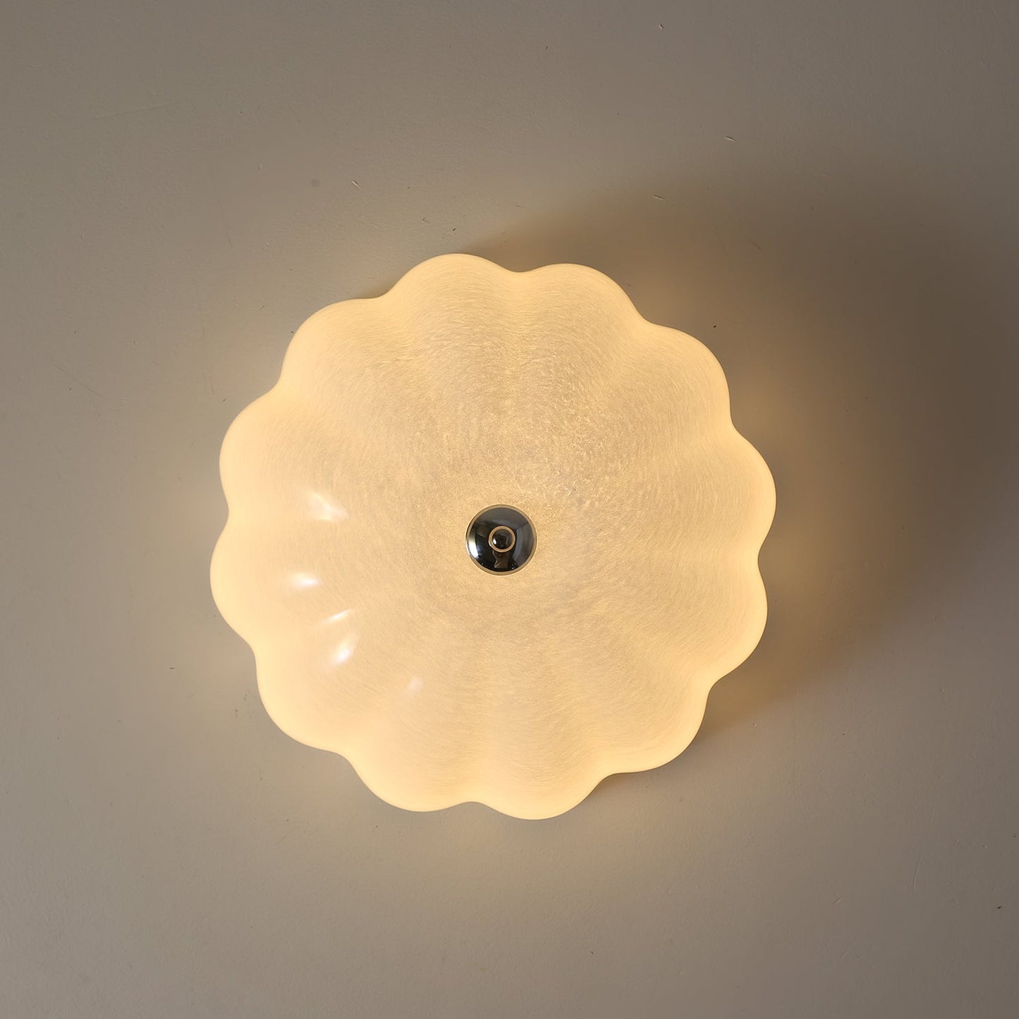Opal Shell Ceiling Lamp | Glass & Metal | 38cm Diameter