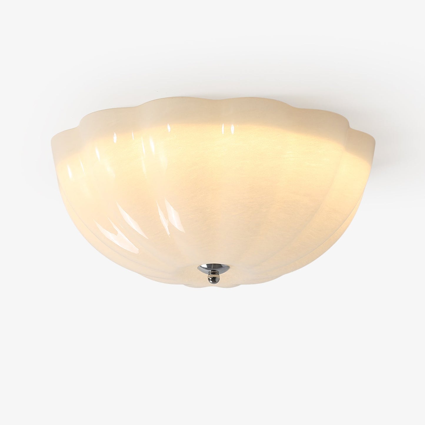 Opal Shell Ceiling Lamp | Glass & Metal | 38cm Diameter