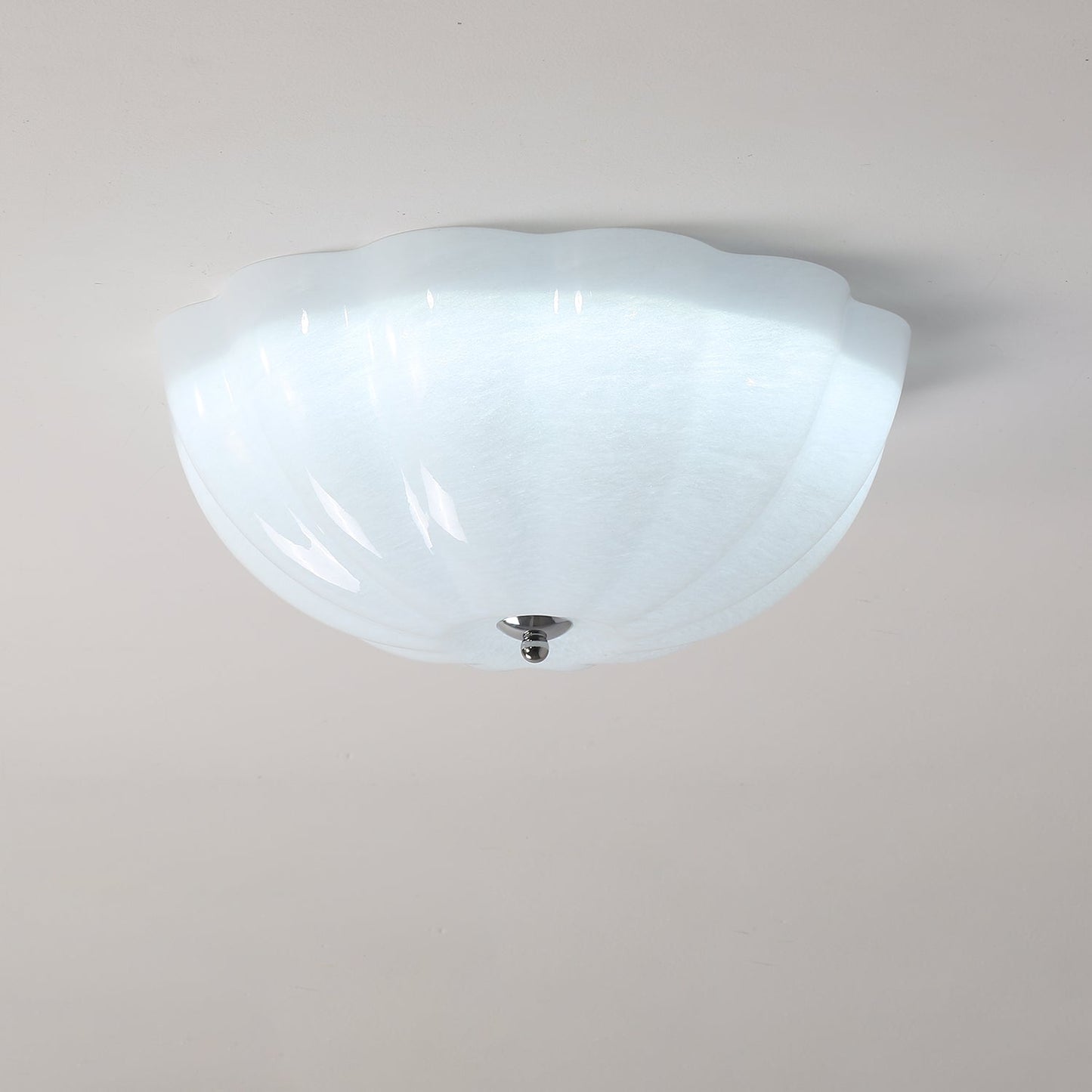 Opal Shell Ceiling Lamp | Glass & Metal | 38cm Diameter