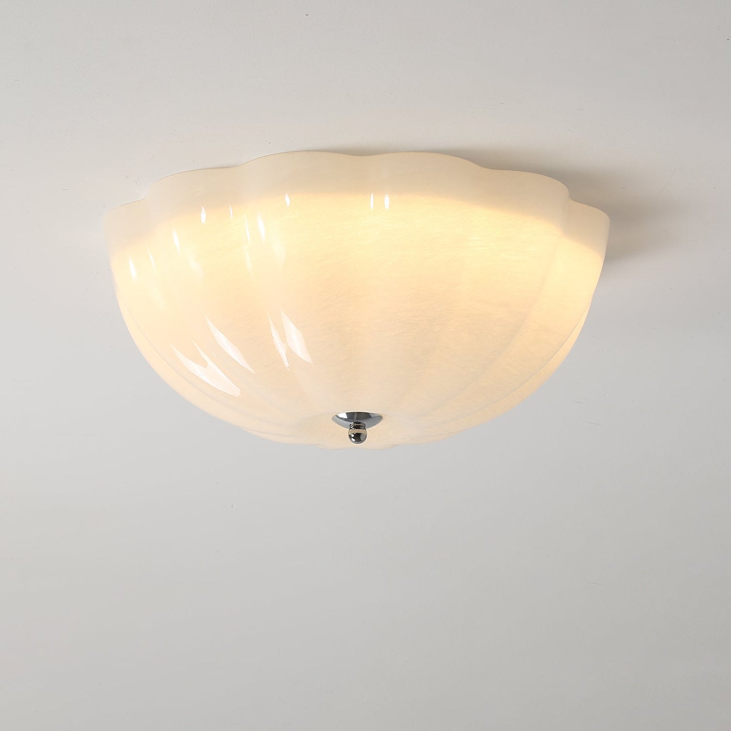 Opal Shell Ceiling Lamp | Glass & Metal | 38cm Diameter