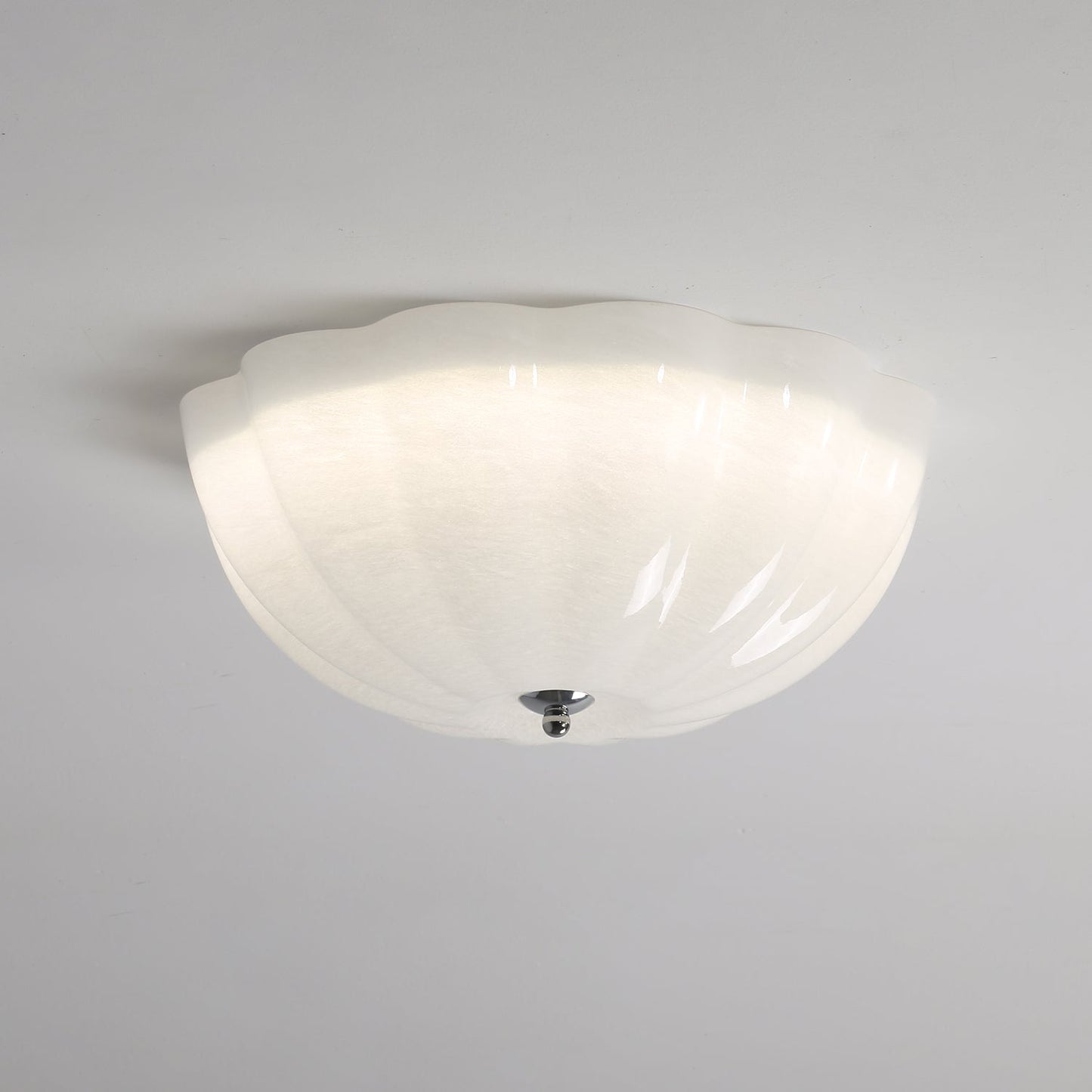 Opal Shell Ceiling Lamp | Glass & Metal | 38cm Diameter