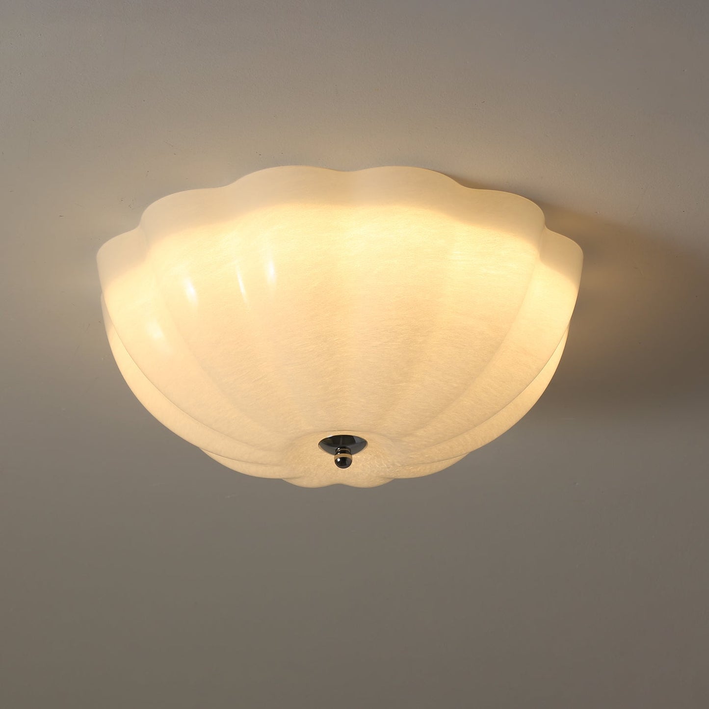 Opal Shell Ceiling Lamp | Glass & Metal | 38cm Diameter