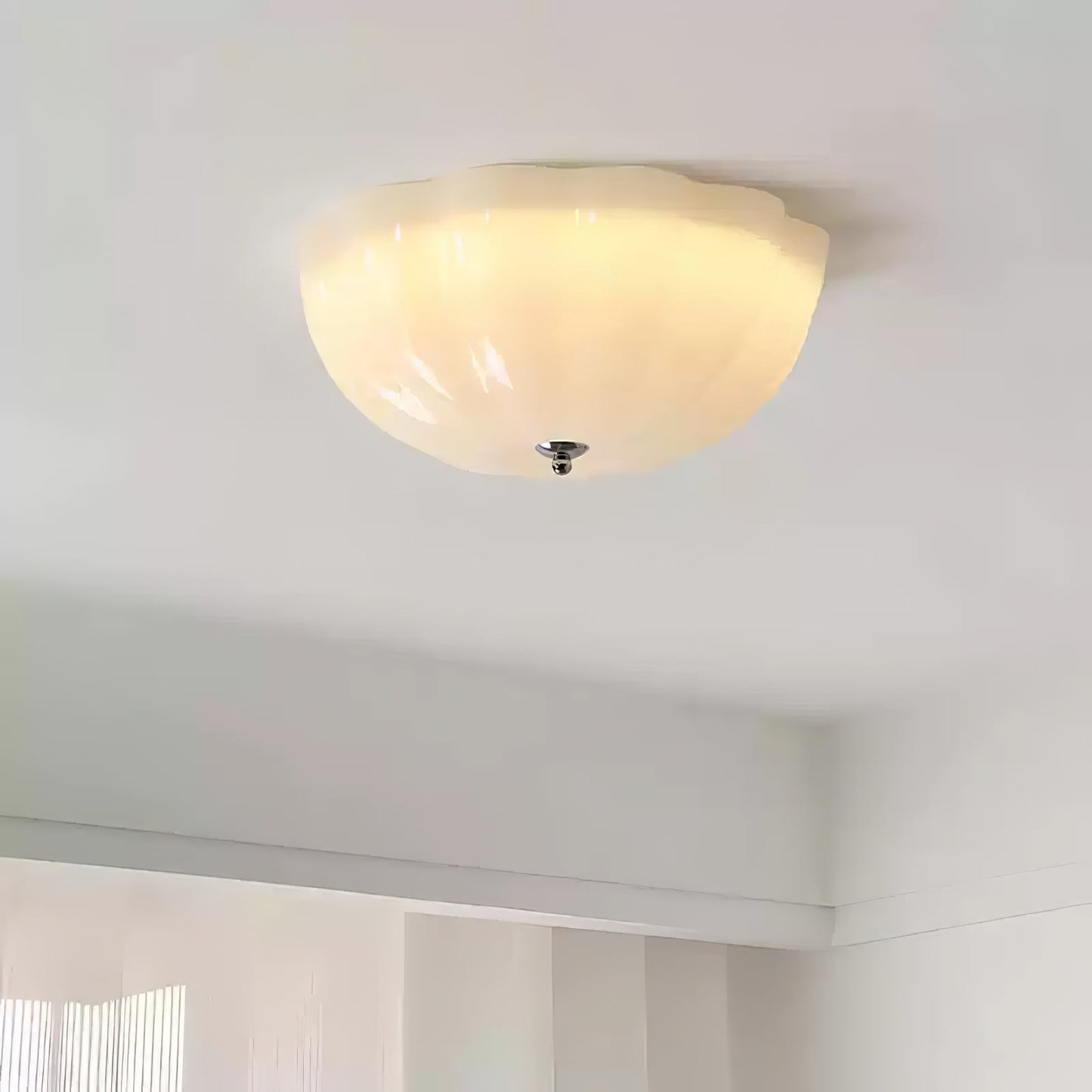 Opal Shell Ceiling Lamp | Glass & Metal | 38cm Diameter