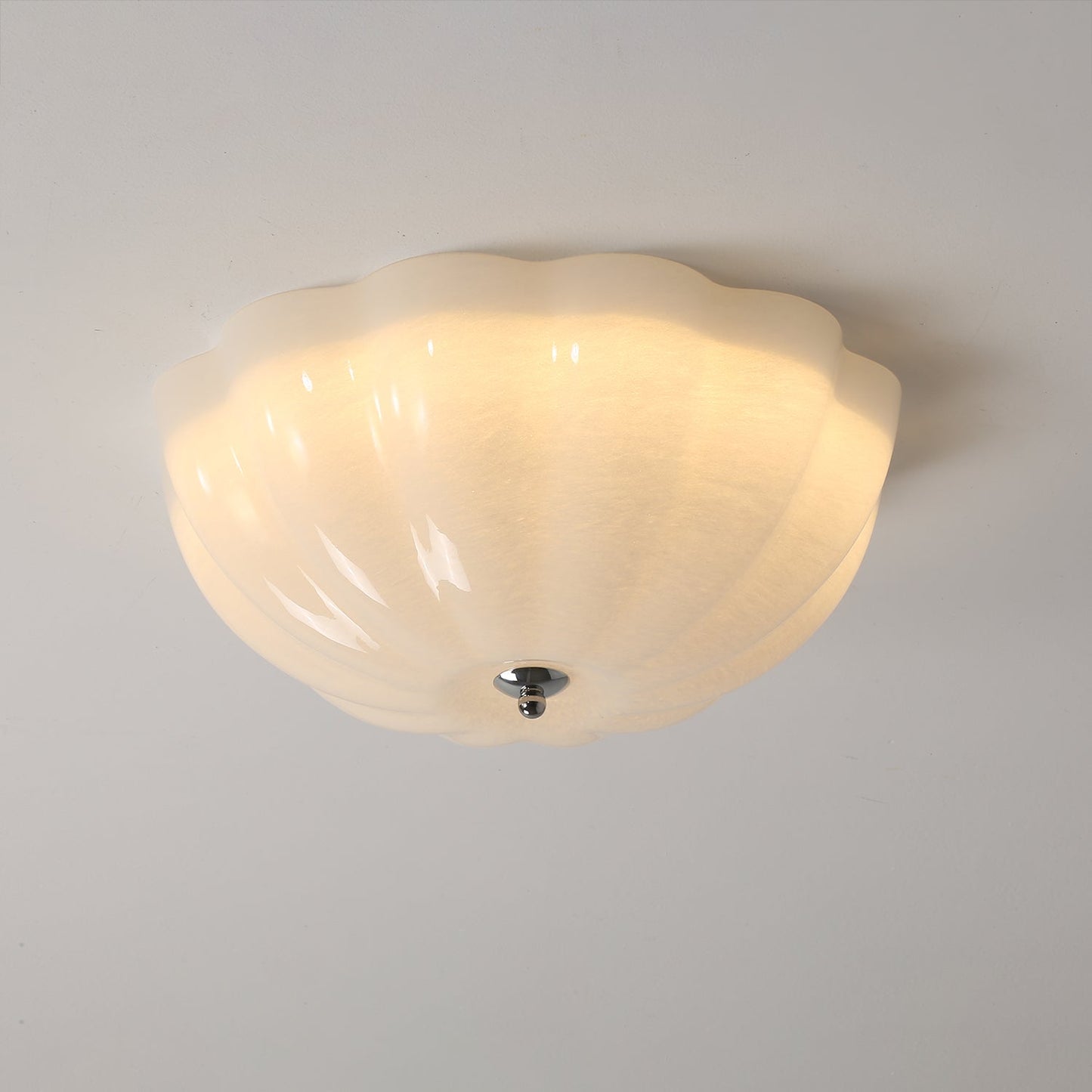Opal Shell Ceiling Lamp | Glass & Metal | 38cm Diameter