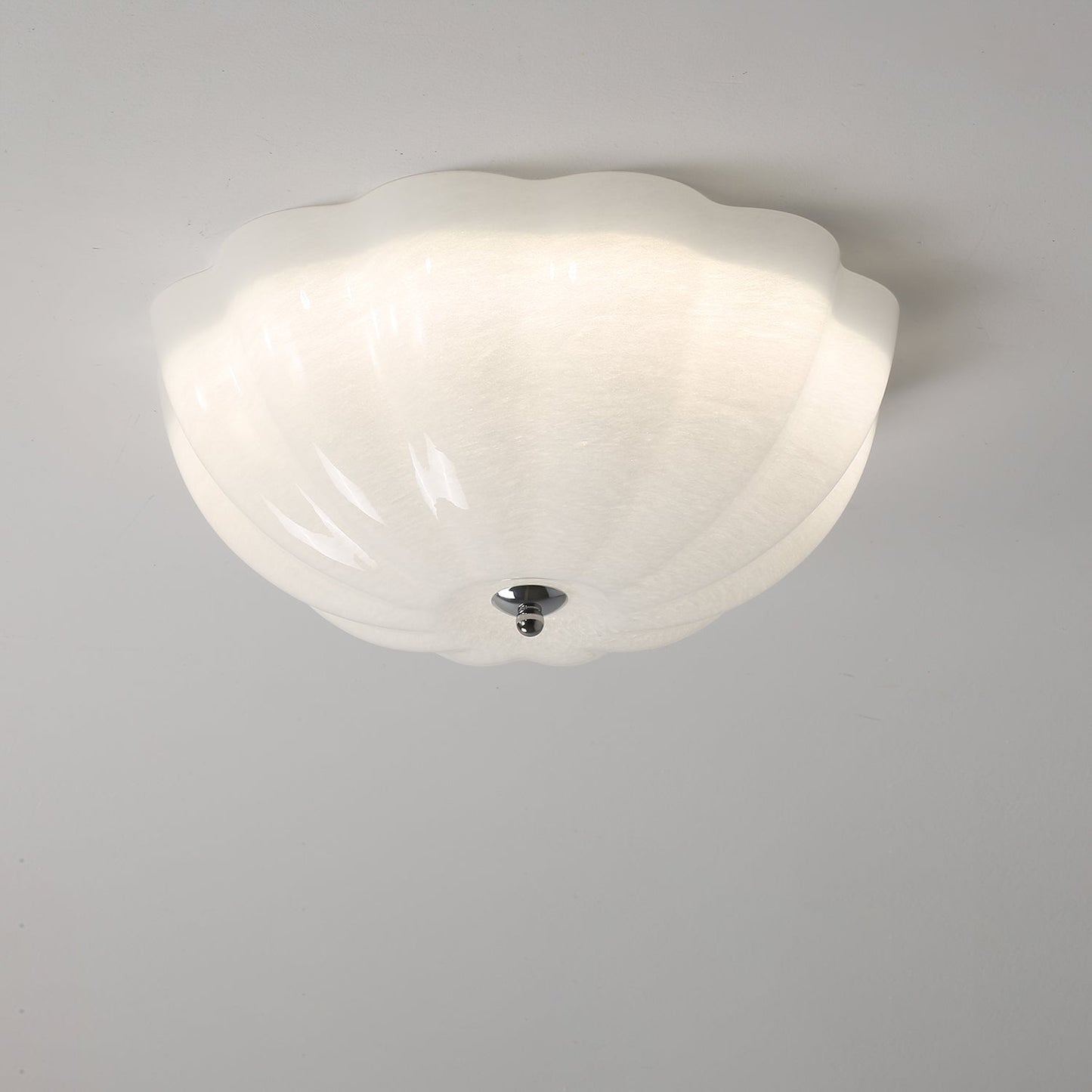 Opal Shell Ceiling Lamp | Glass & Metal | 38cm Diameter
