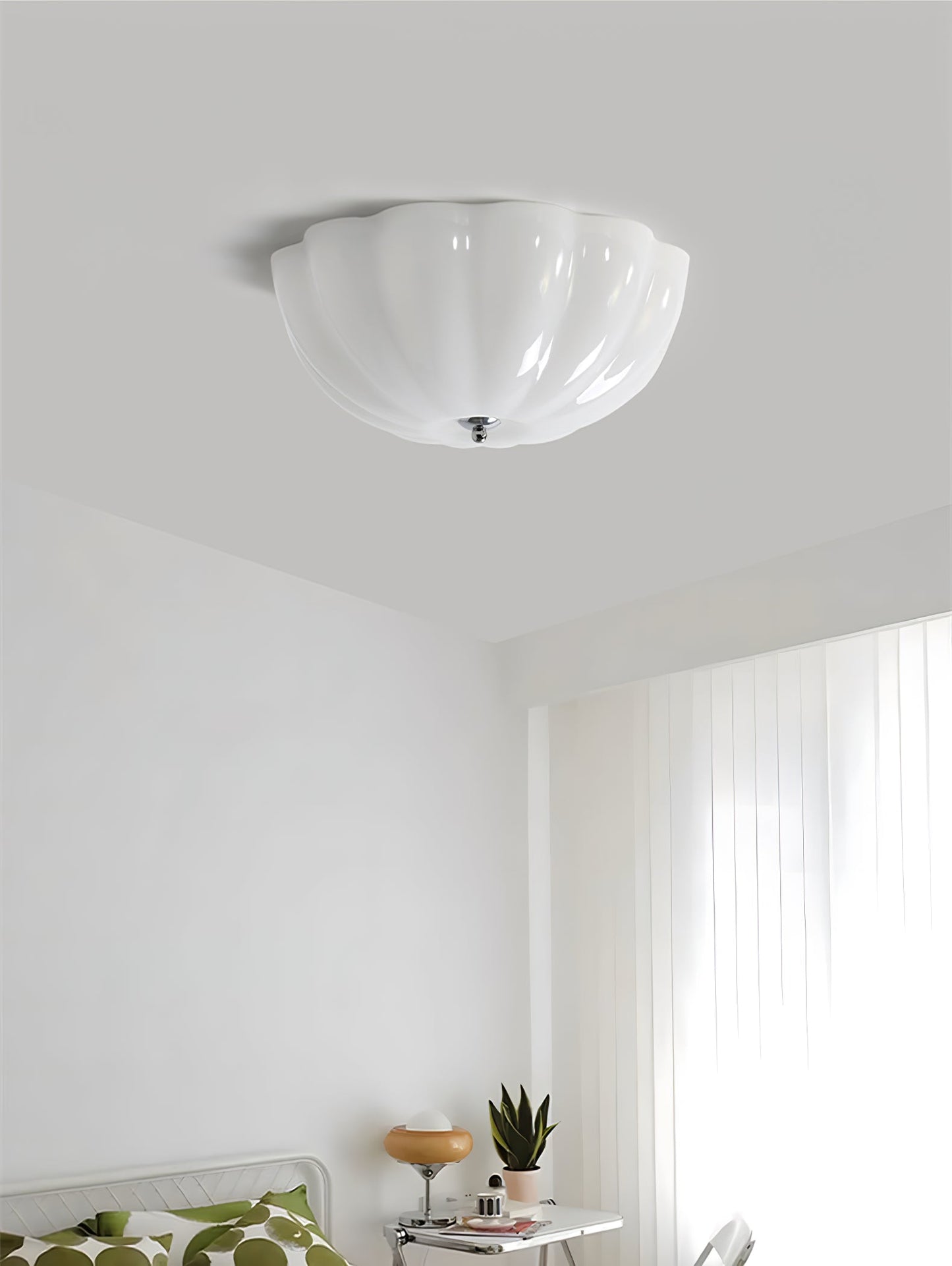 Opal Shell Ceiling Lamp | Glass & Metal | 38cm Diameter