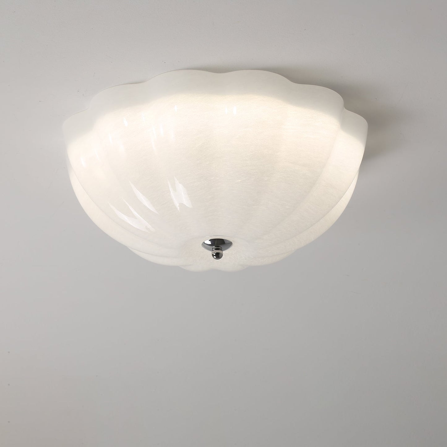 Opal Shell Ceiling Lamp | Glass & Metal | 38cm Diameter